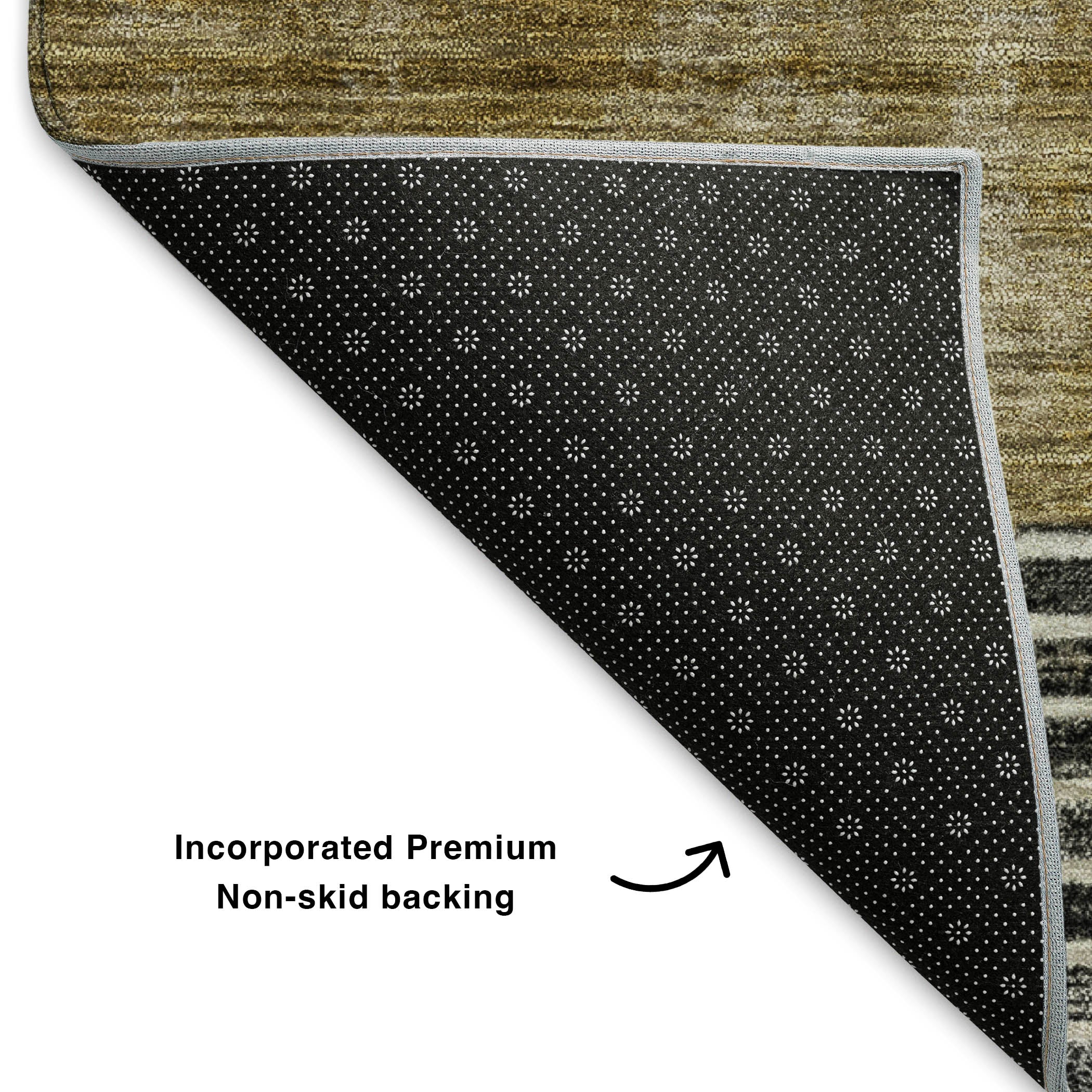 Havana Machine Washable Transitional Brown Rug 1'8" x 2'6" #shape_Rectangle