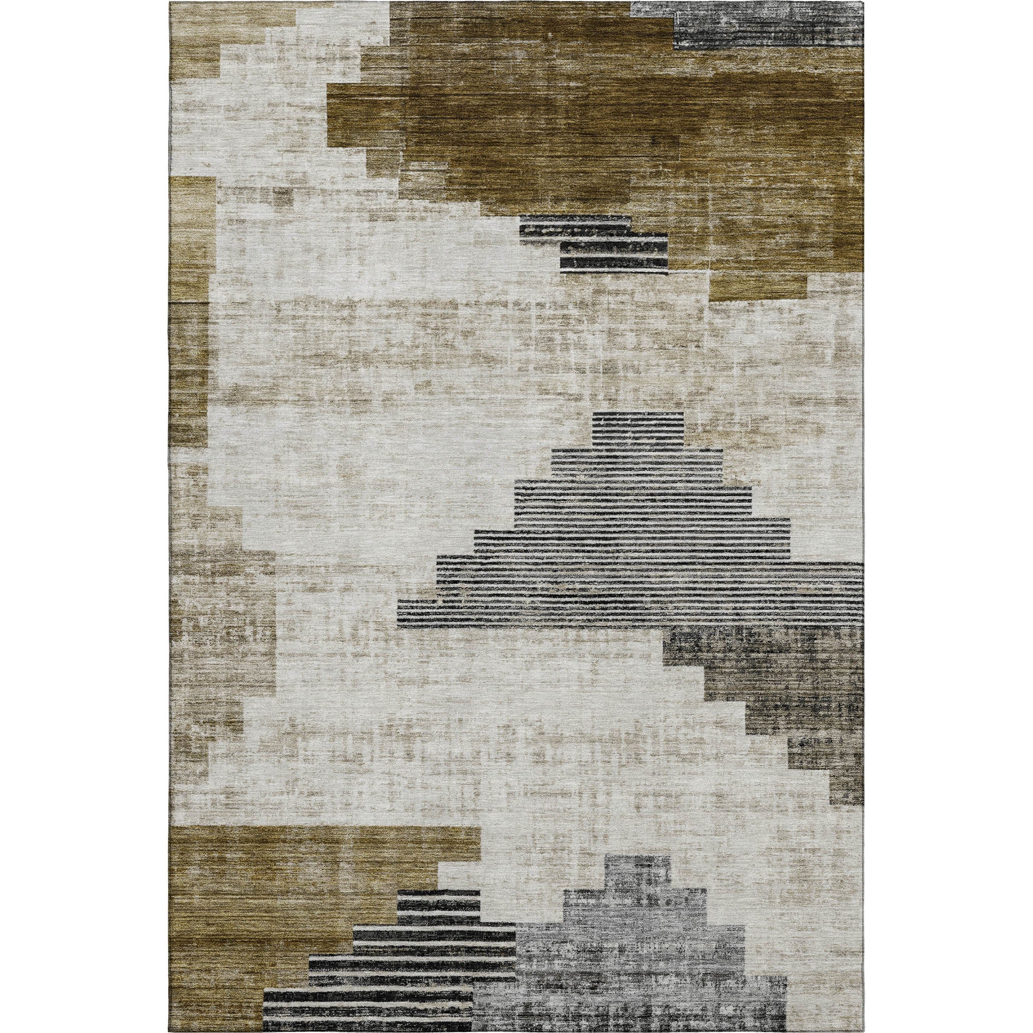 Havana Machine Washable Transitional Brown Rug 2'6" x 3'10" #shape_Rectangle