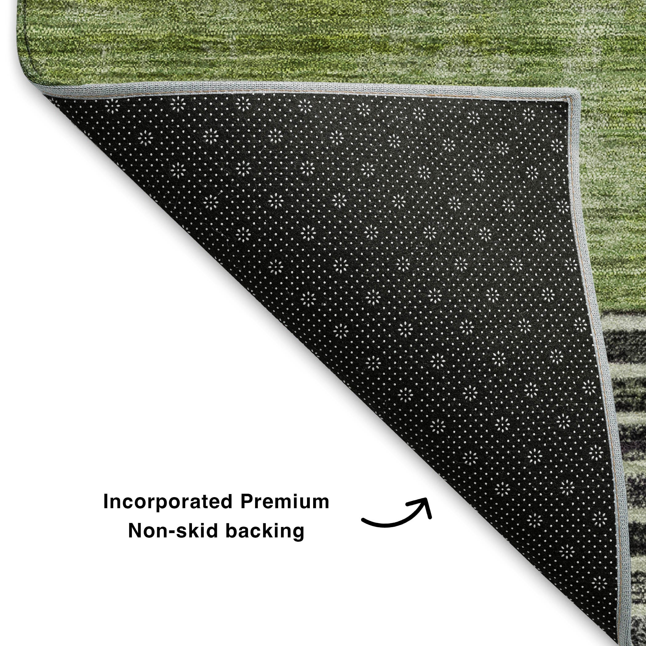 Havana Machine Washable Transitional Fern Green Rug 1'8" x 2'6" #shape_Rectangle