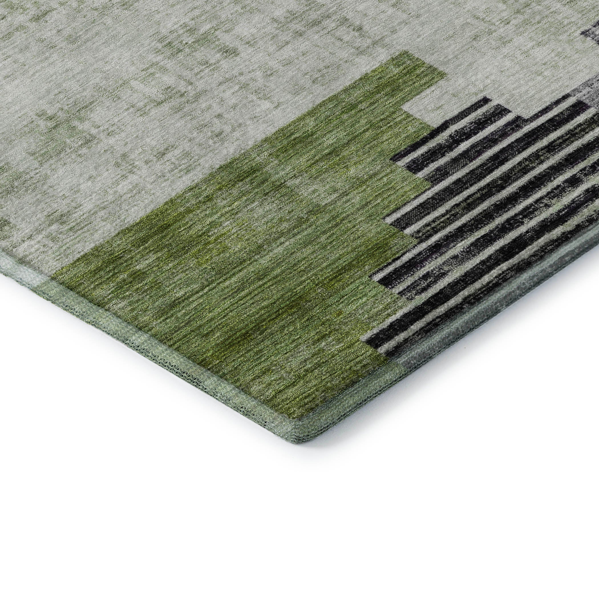 Havana Machine Washable Transitional Fern Green Rug 1'8" x 2'6" #shape_Rectangle