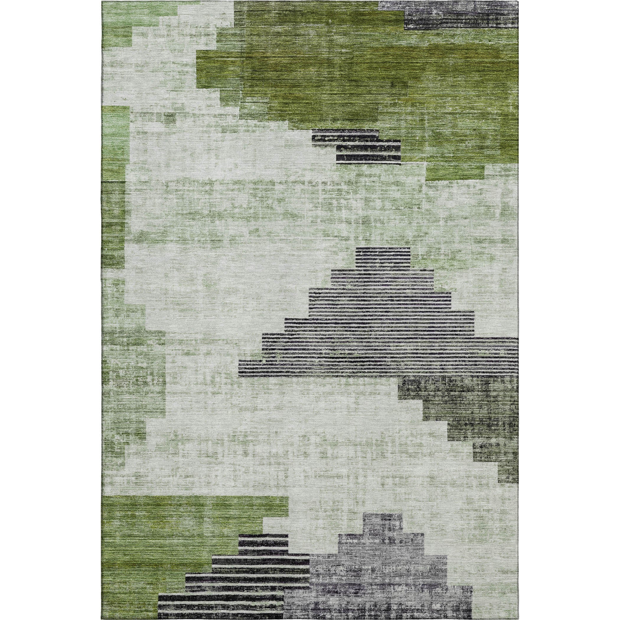 Havana Machine Washable Transitional Fern Green Rug 2'6" x 3'10" #shape_Rectangle