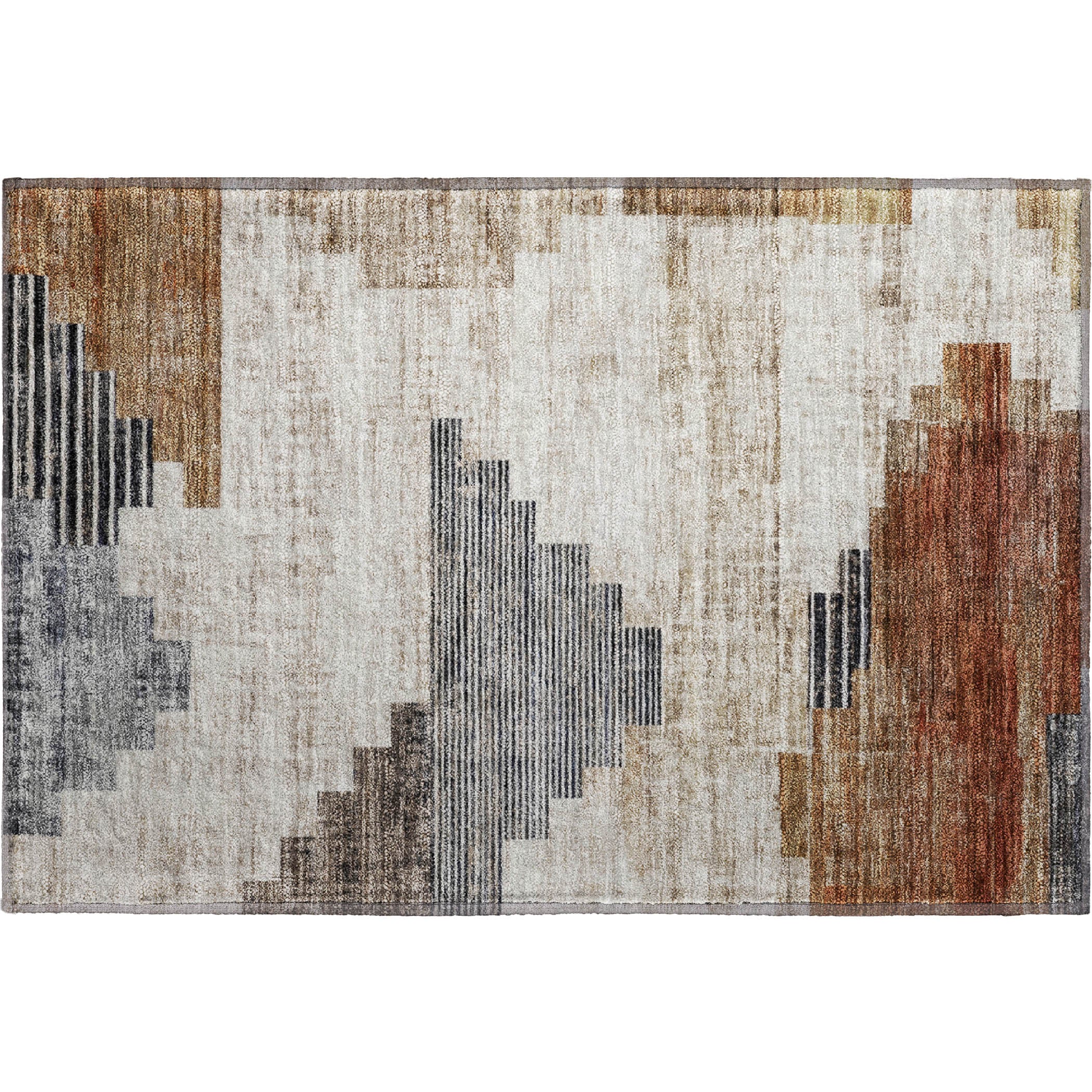 Havana Machine Washable Transitional Paprika Orange Rug 1'8" x 2'6" #shape_Rectangle