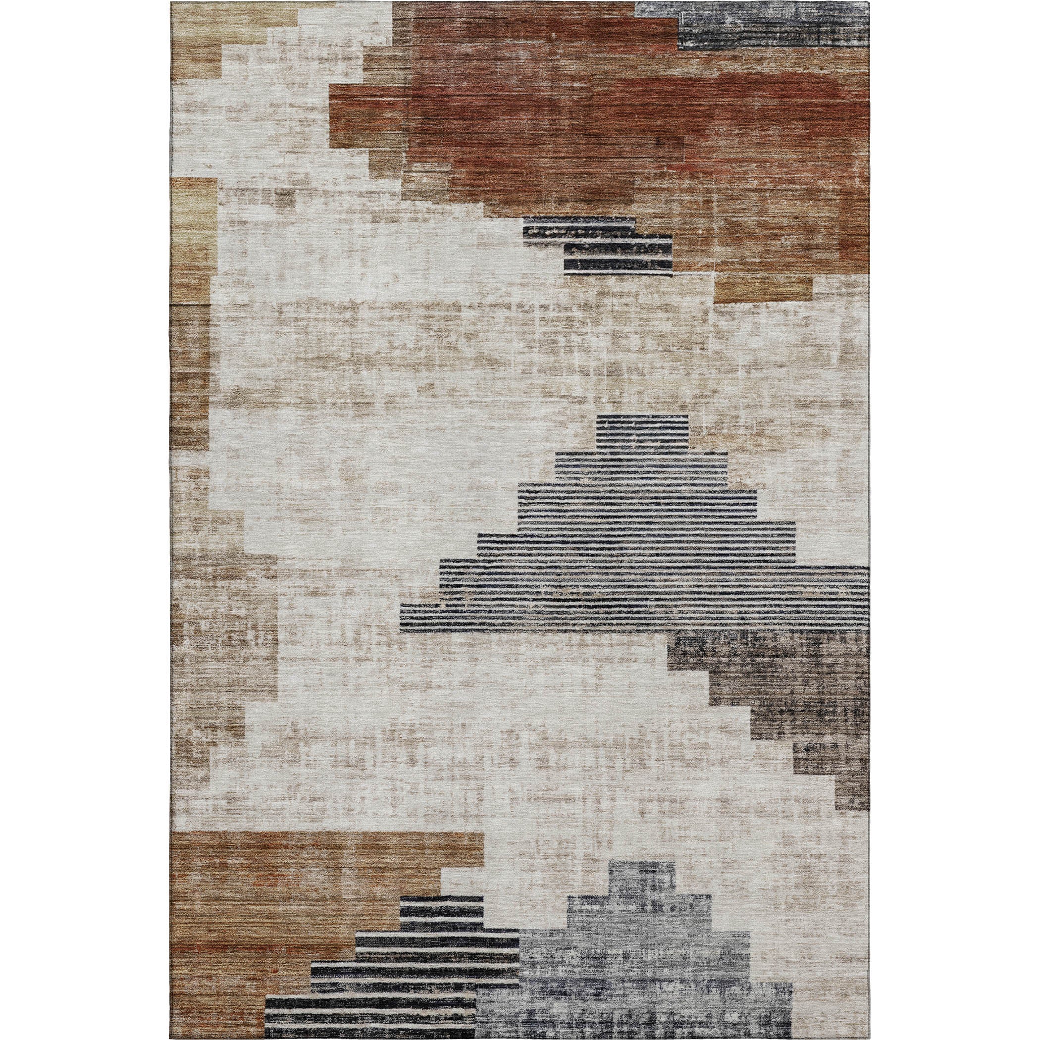 Havana Machine Washable Transitional Paprika Orange Rug 2'6" x 3'10" #shape_Rectangle
