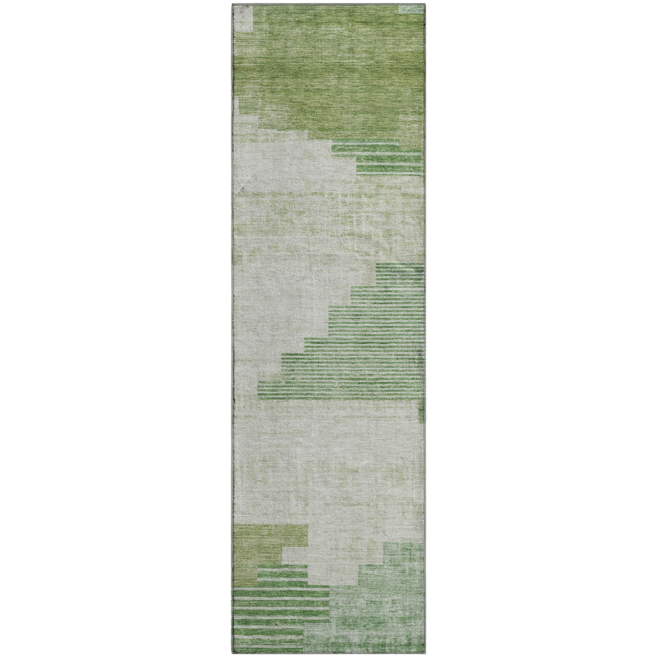 Havana Machine Washable Transitional Sage Green Rug 2'3" x 7'6" #shape_Runner