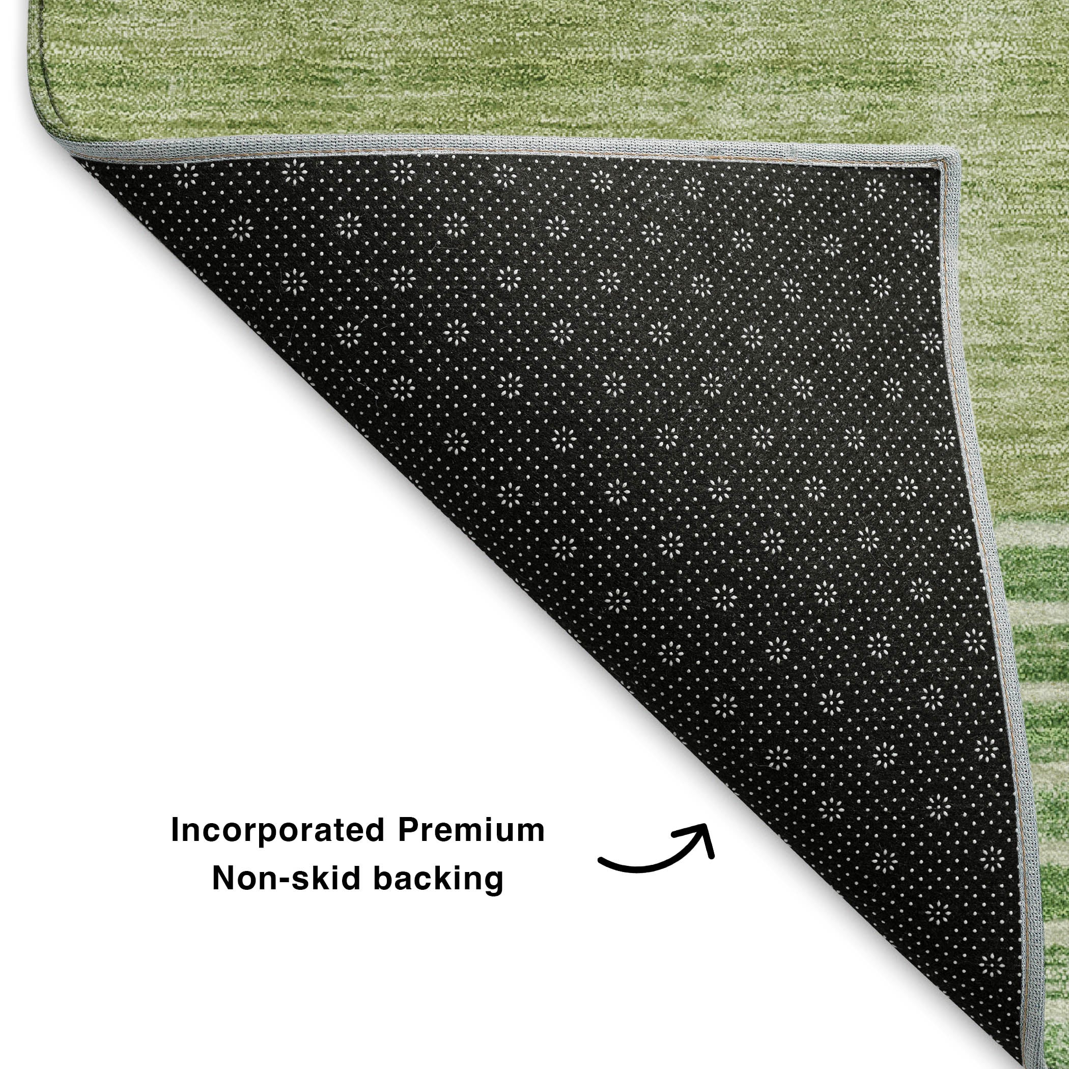 Havana Machine Washable Transitional Sage Green Rug 1'8" x 2'6" #shape_Rectangle