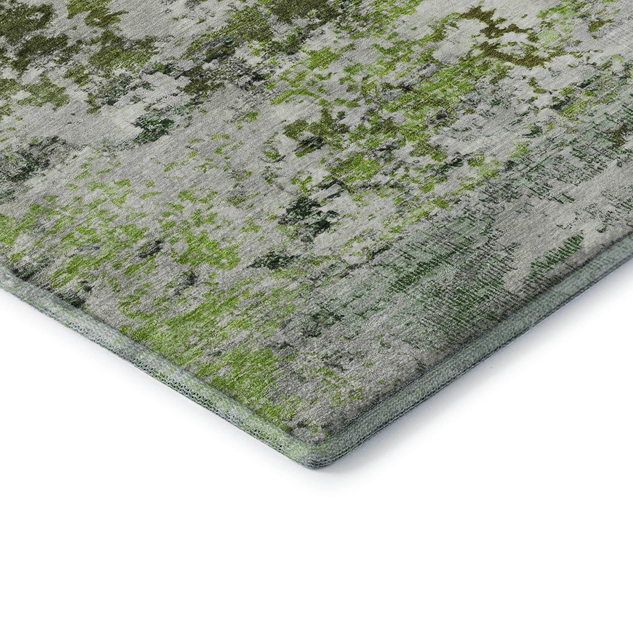 Tbilisi Machine Washable Transitional Aloe Green Rug 1'8" x 2'6" #shape_Rectangle