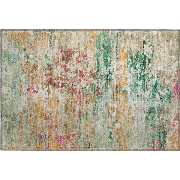 Tbilisi Machine Washable Transitional Orange Rug 1'8" x 2'6"