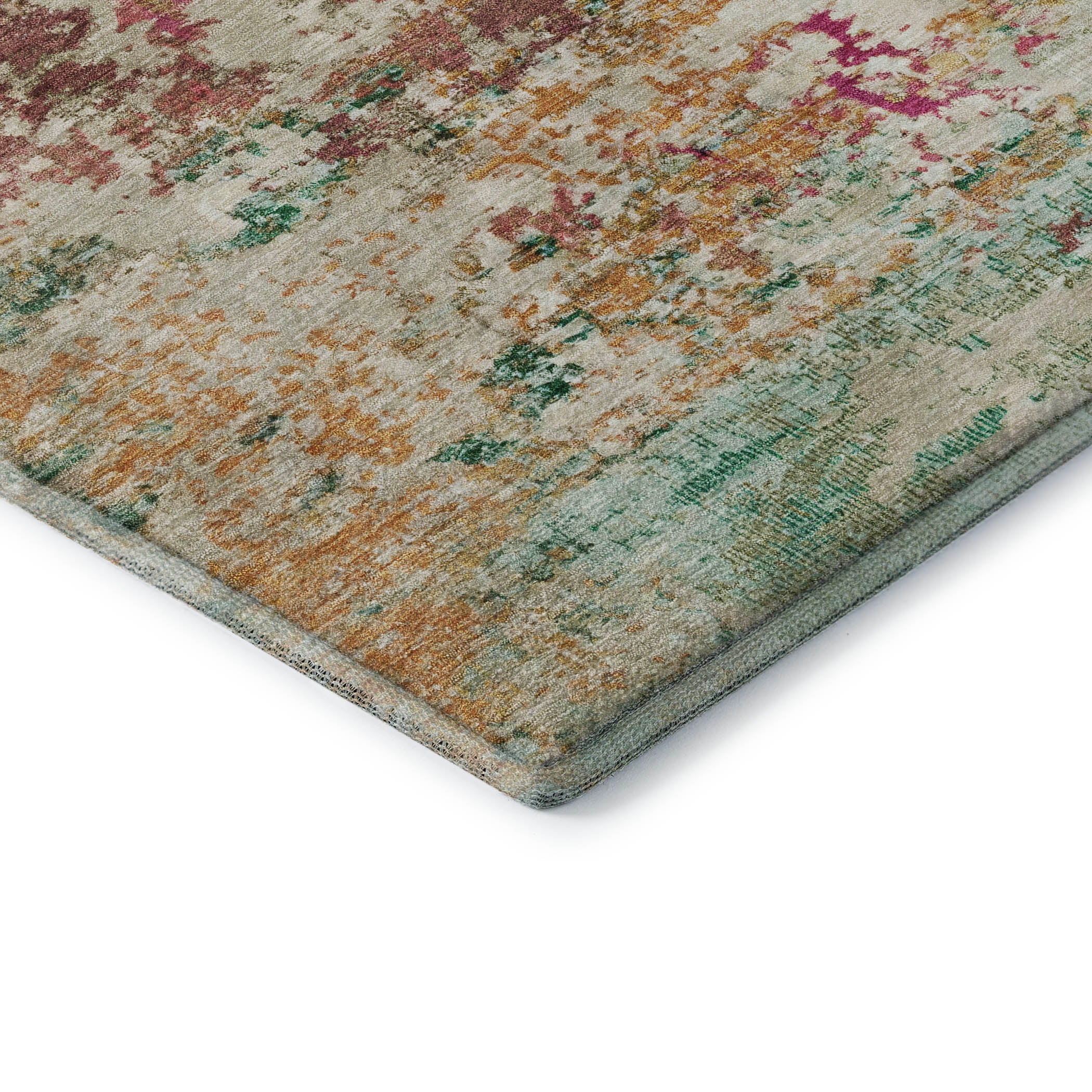 Tbilisi Machine Washable Transitional Orange Rug 1'8" x 2'6" #shape_Rectangle