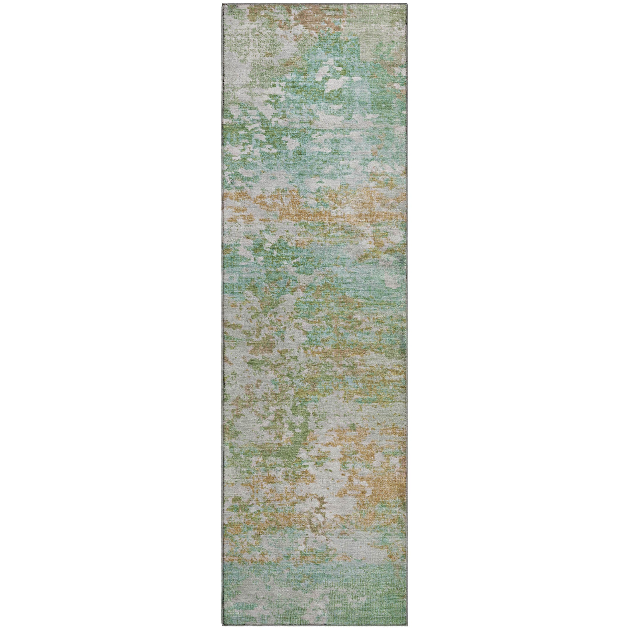 Tbilisi Machine Washable Transitional Teal Rug 2'3" x 7'6" #shape_Runner