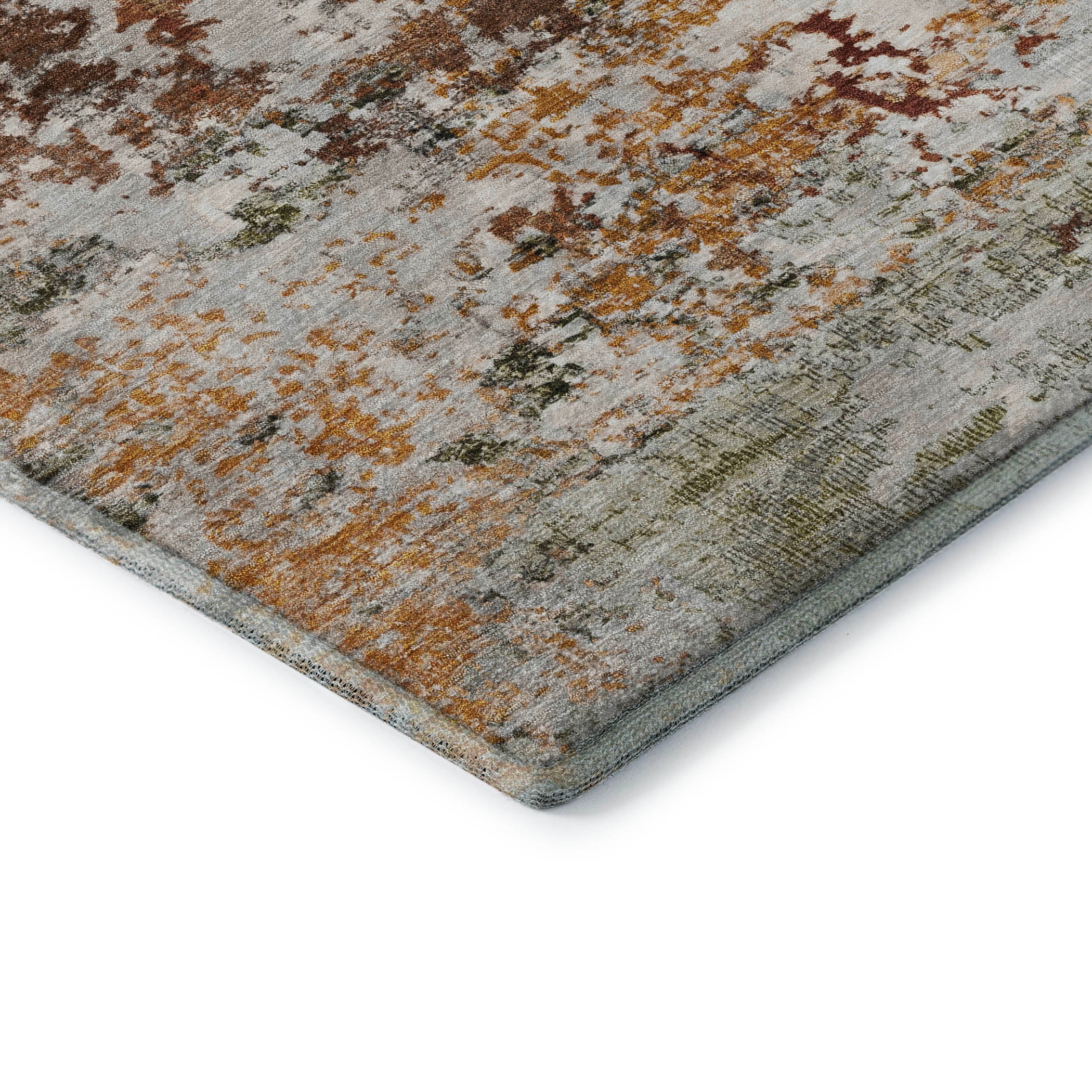 Tbilisi Machine Washable Transitional Terracotta Orange Rug 1'8" x 2'6" #shape_Rectangle