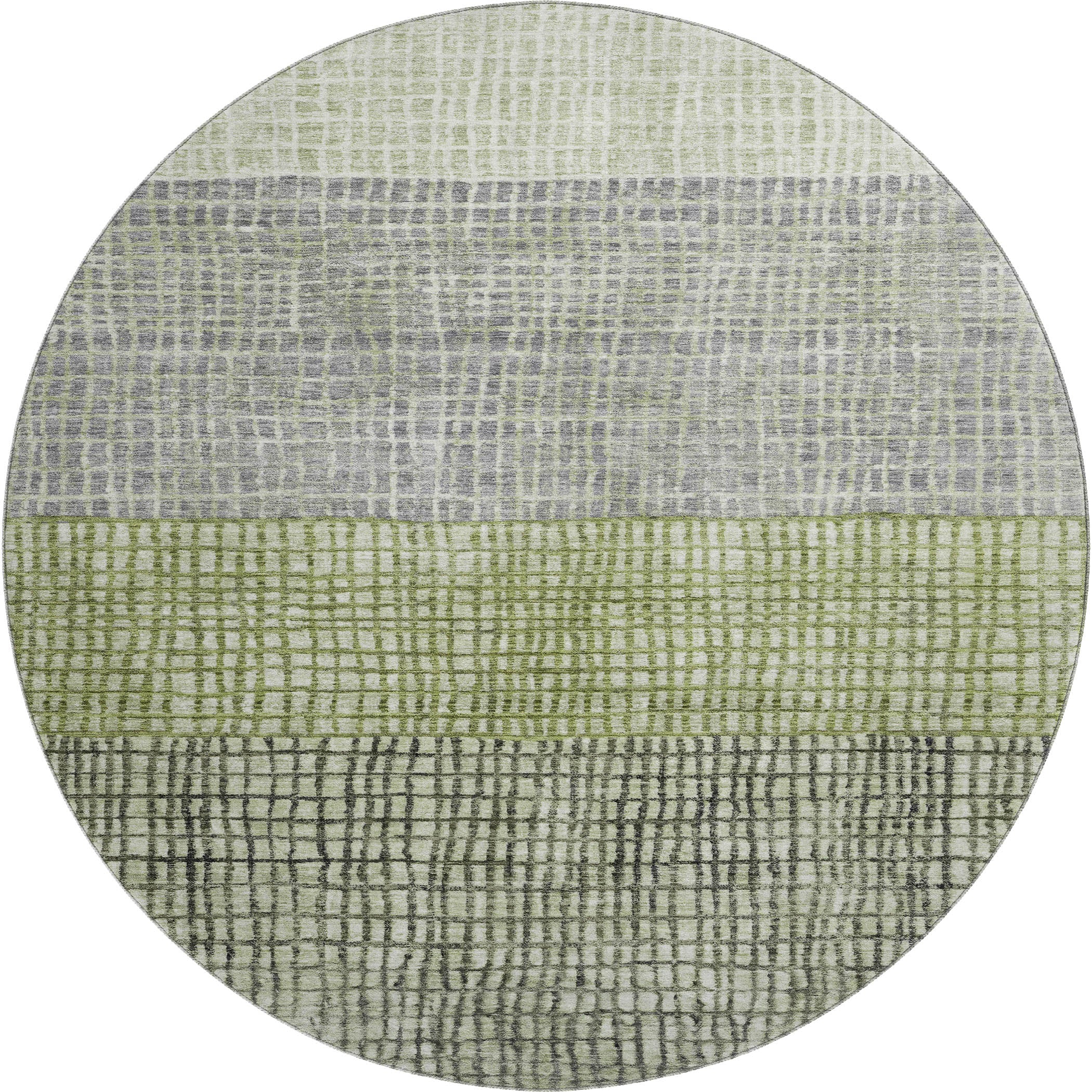 Seville Machine Washable Transitional Aloe Green Rug 8' x 8' #shape_Round