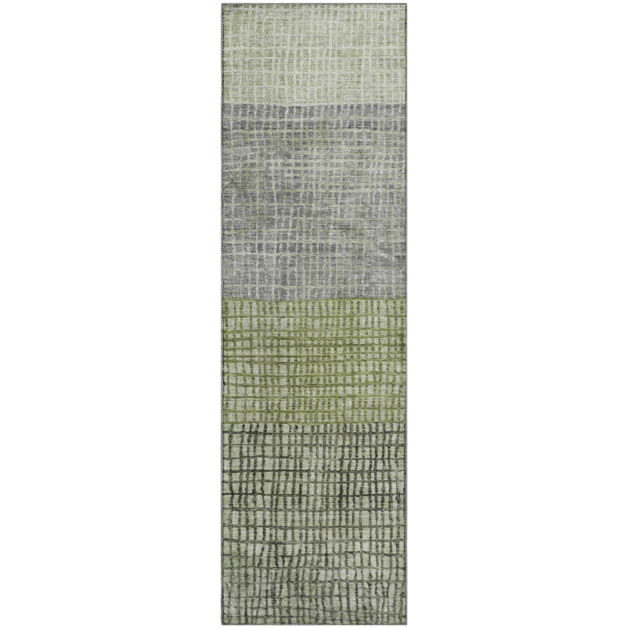 Seville Machine Washable Transitional Aloe Green Rug 2'3" x 7'6" #shape_Runner