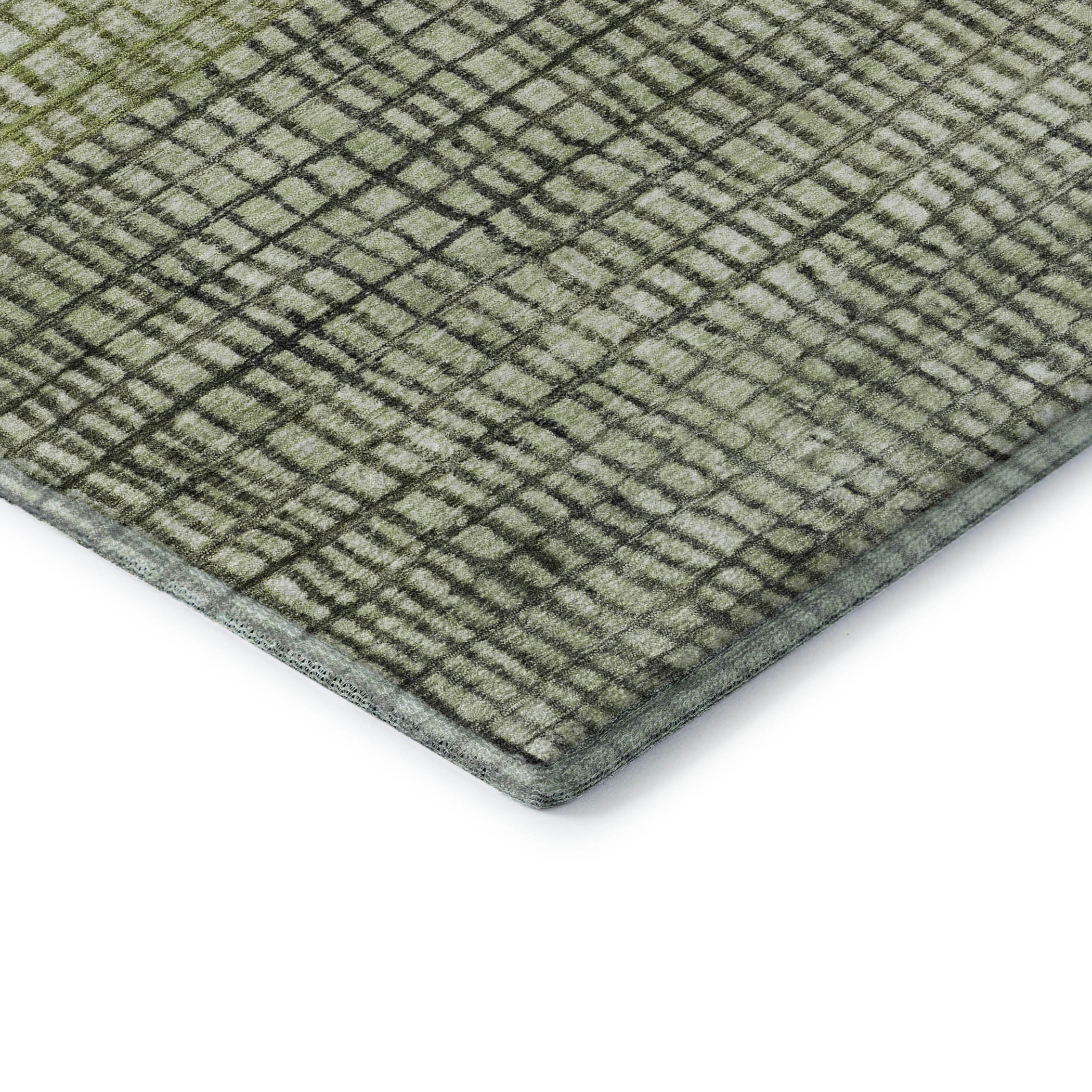 Seville Machine Washable Transitional Aloe Green Rug 1'8" x 2'6" #shape_Rectangle