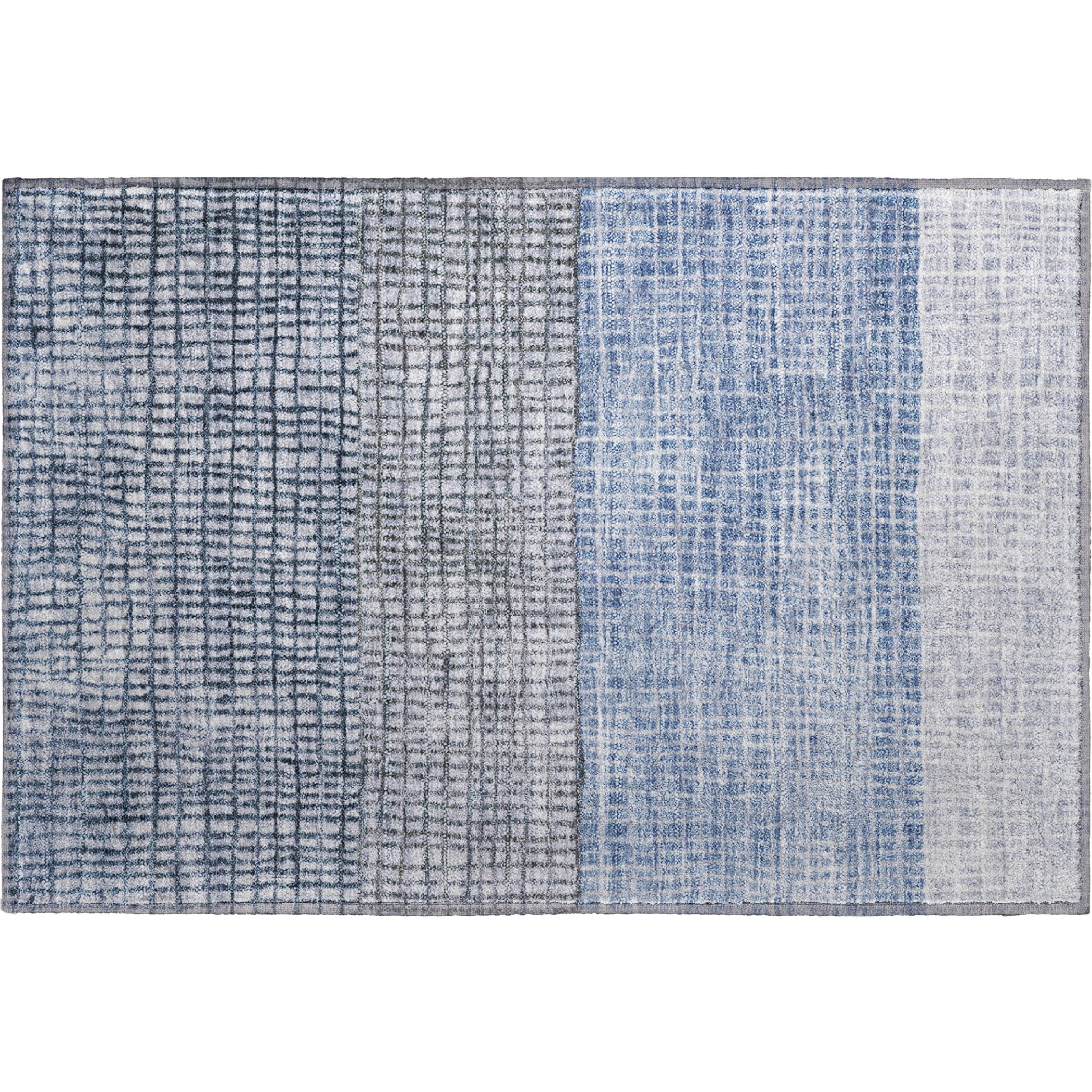 Seville Machine Washable Transitional Blue Rug 1'8" x 2'6" #shape_Rectangle