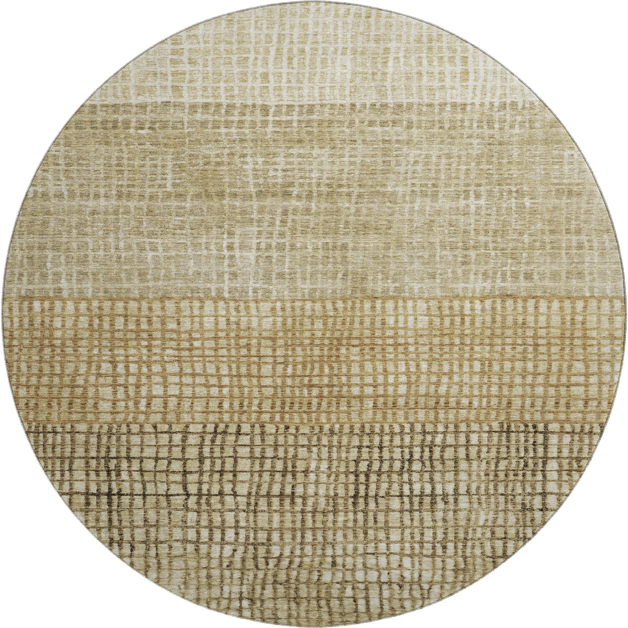 Seville Machine Washable Transitional Brown Rug 8' x 8' #shape_Round
