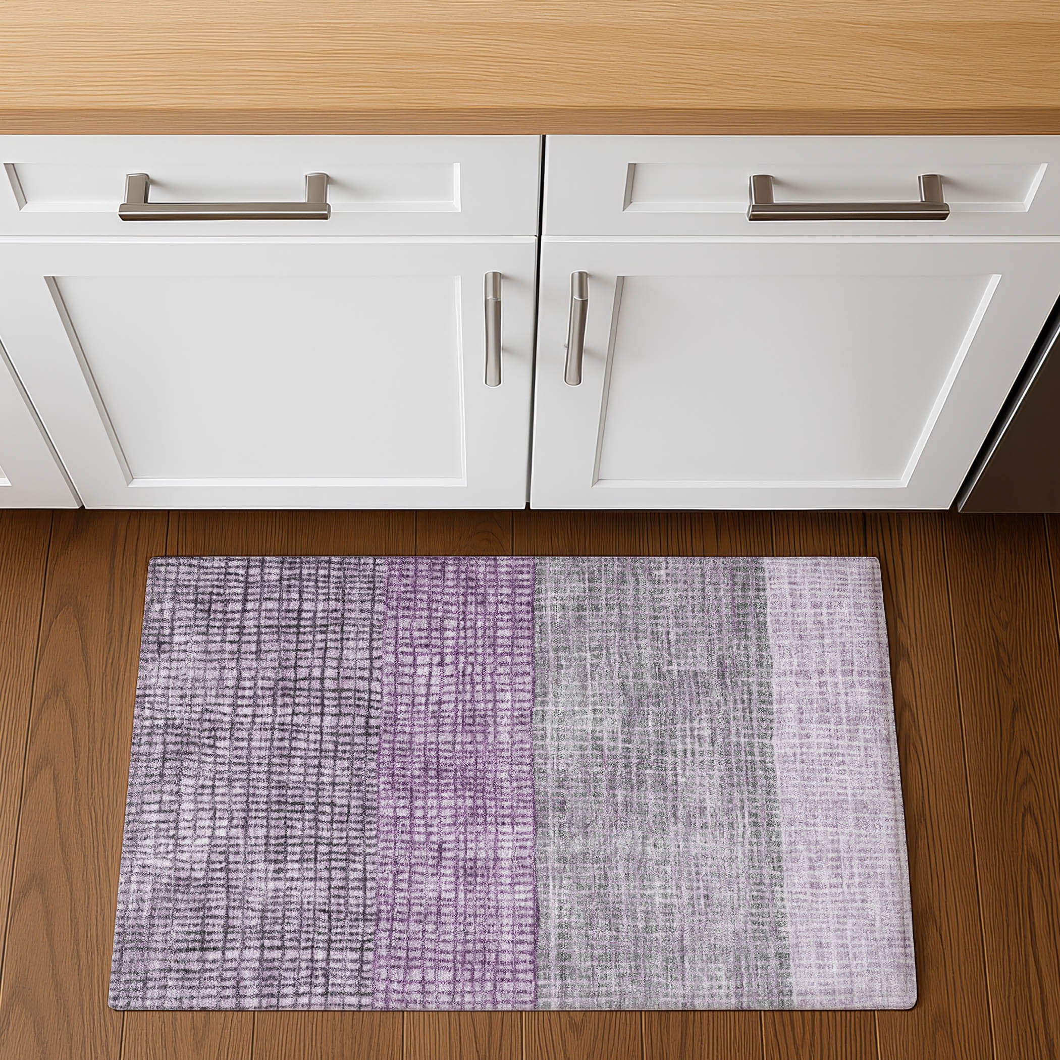 Seville Machine Washable Transitional Plum Purple Rug 1'8" x 2'6" #shape_Rectangle