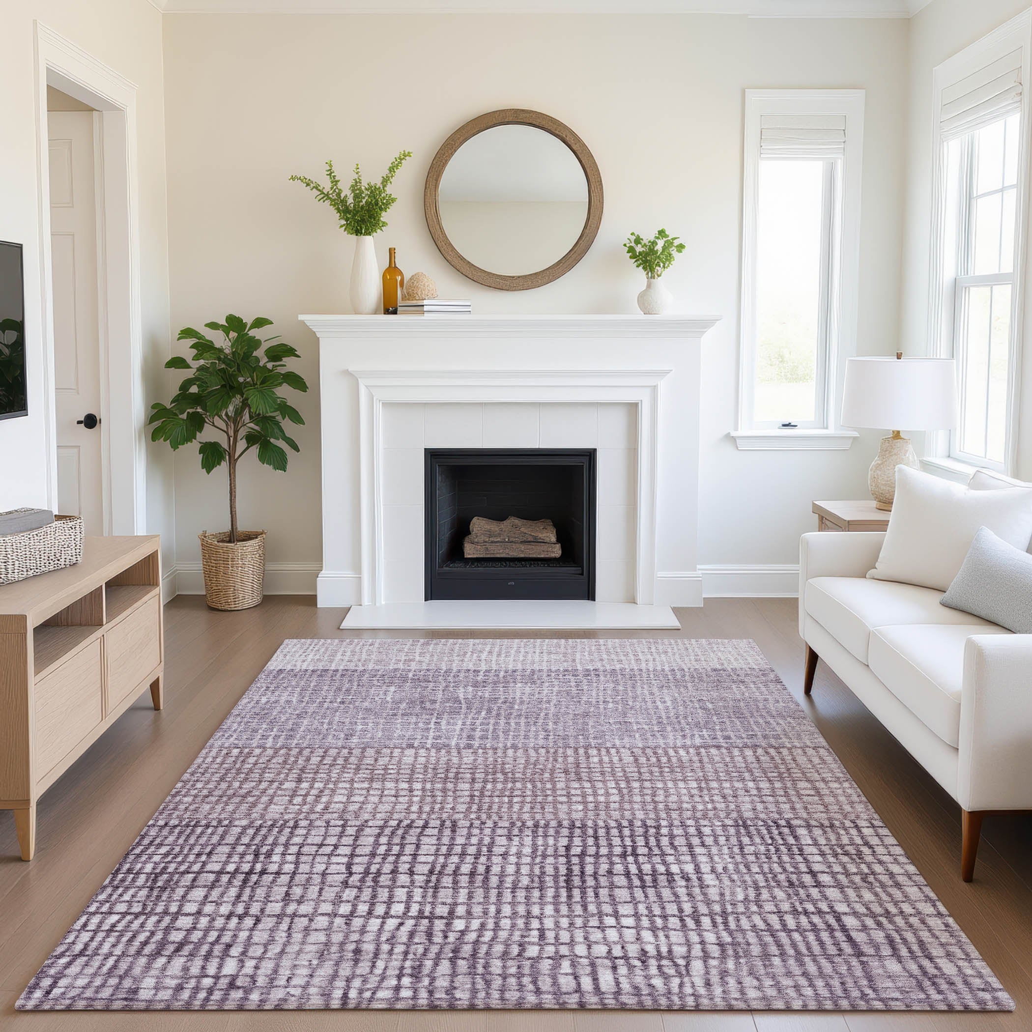 Seville Machine Washable Transitional Purple Rug 2'6" x 3'10" #shape_Rectangle