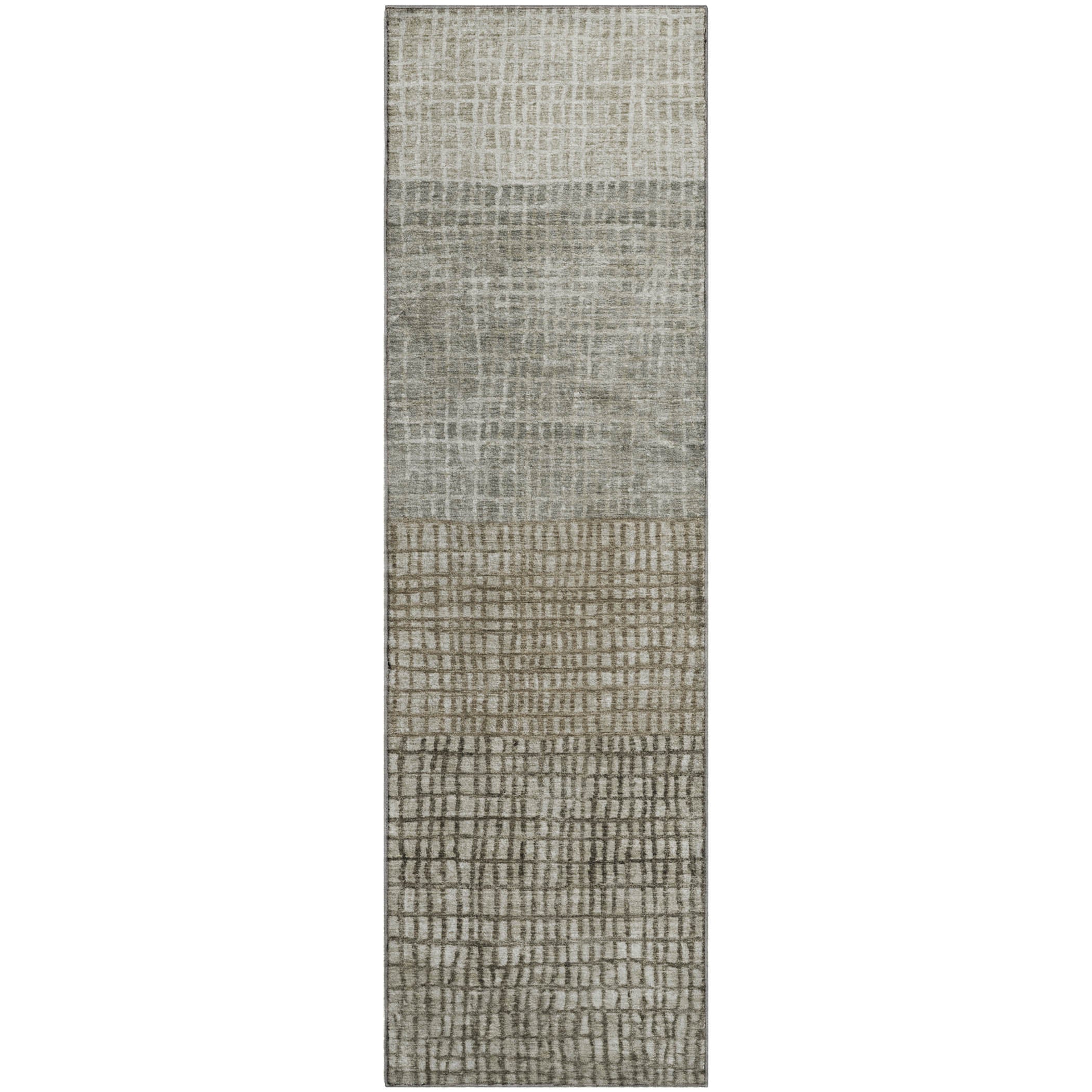 Seville Machine Washable Transitional Taupe Brown Rug 2'3" x 7'6" #shape_Runner