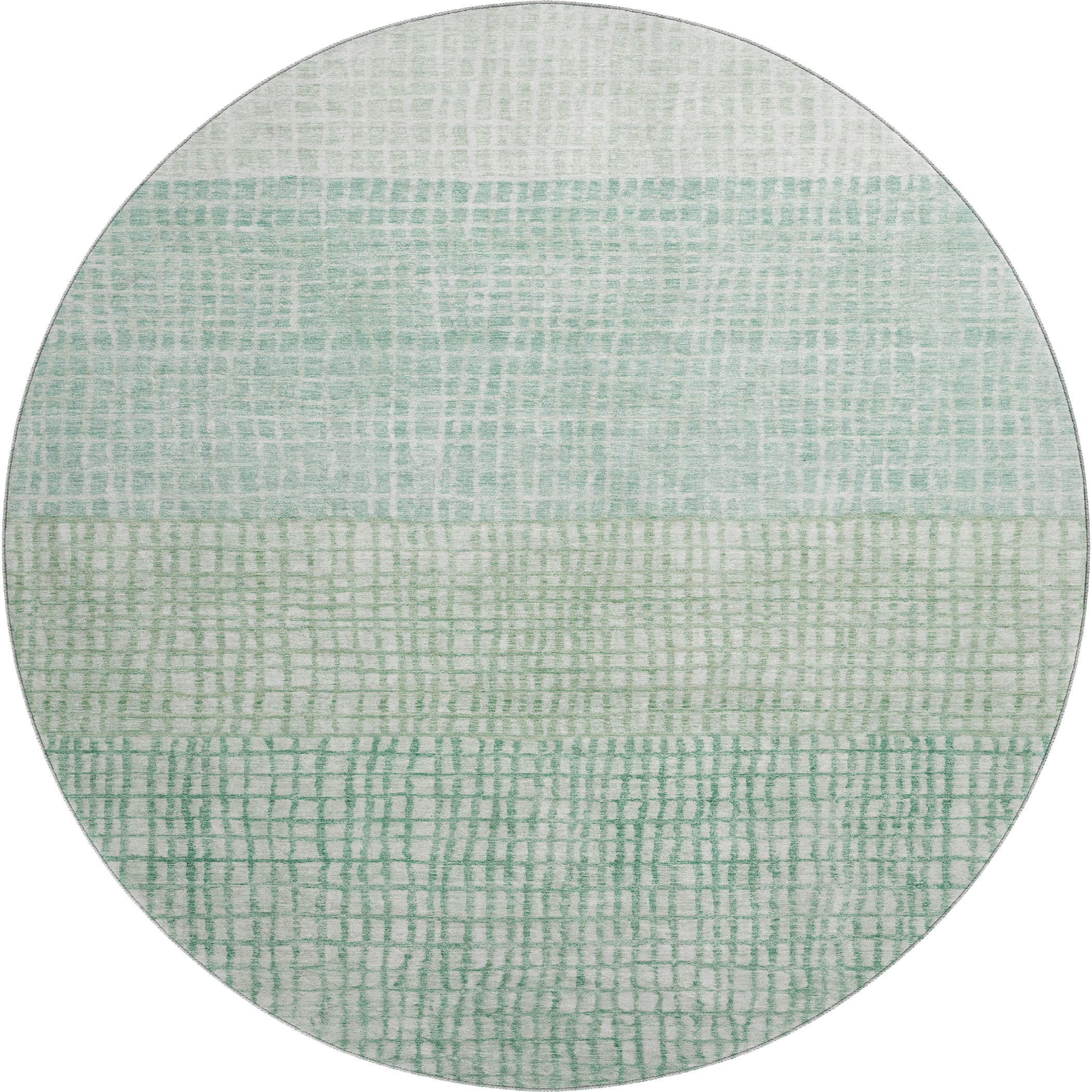 Seville Machine Washable Transitional Teal Rug 8' x 8' #shape_Round
