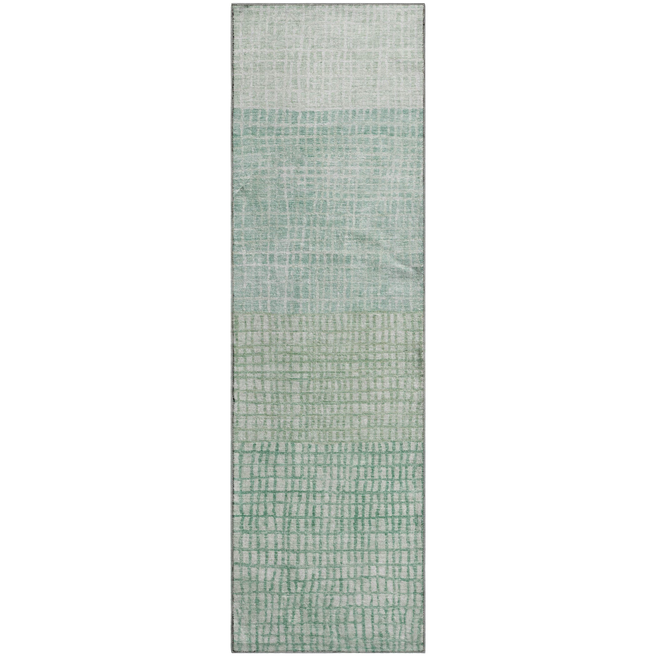 Seville Machine Washable Transitional Teal Rug 2'3" x 7'6" #shape_Runner
