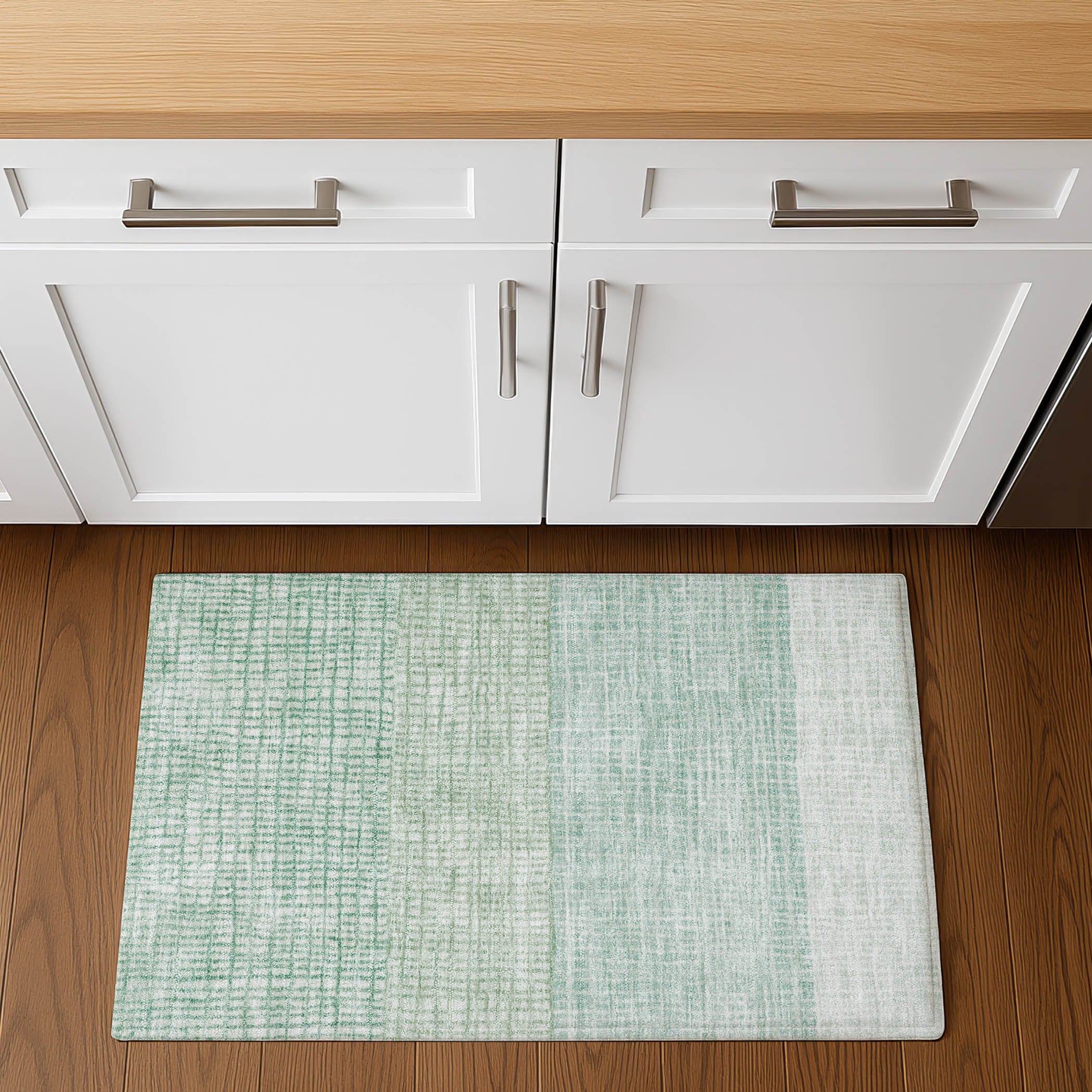 Seville Machine Washable Transitional Teal Rug 1'8" x 2'6" #shape_Rectangle