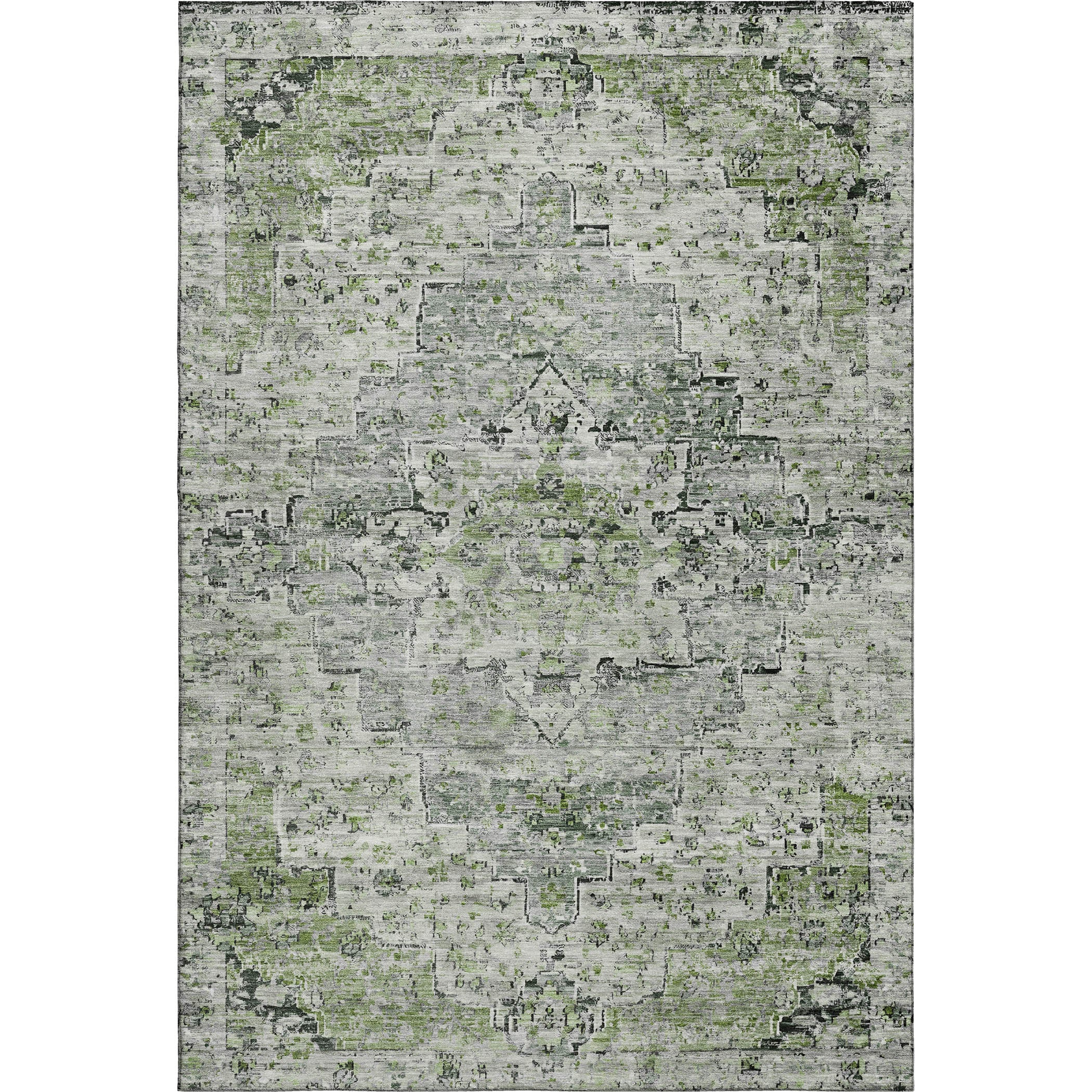Havana Machine Washable Traditional Aloe Green Rug 2'6" x 3'10" #shape_Rectangle