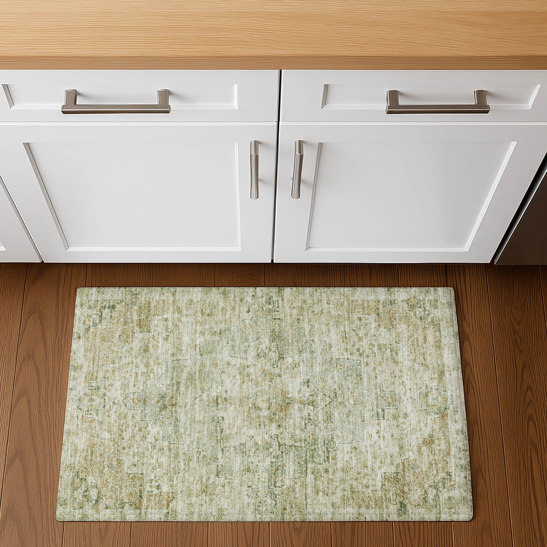 Havana Machine Washable Traditional Sage Green Rug 1'8" x 2'6" #shape_Rectangle