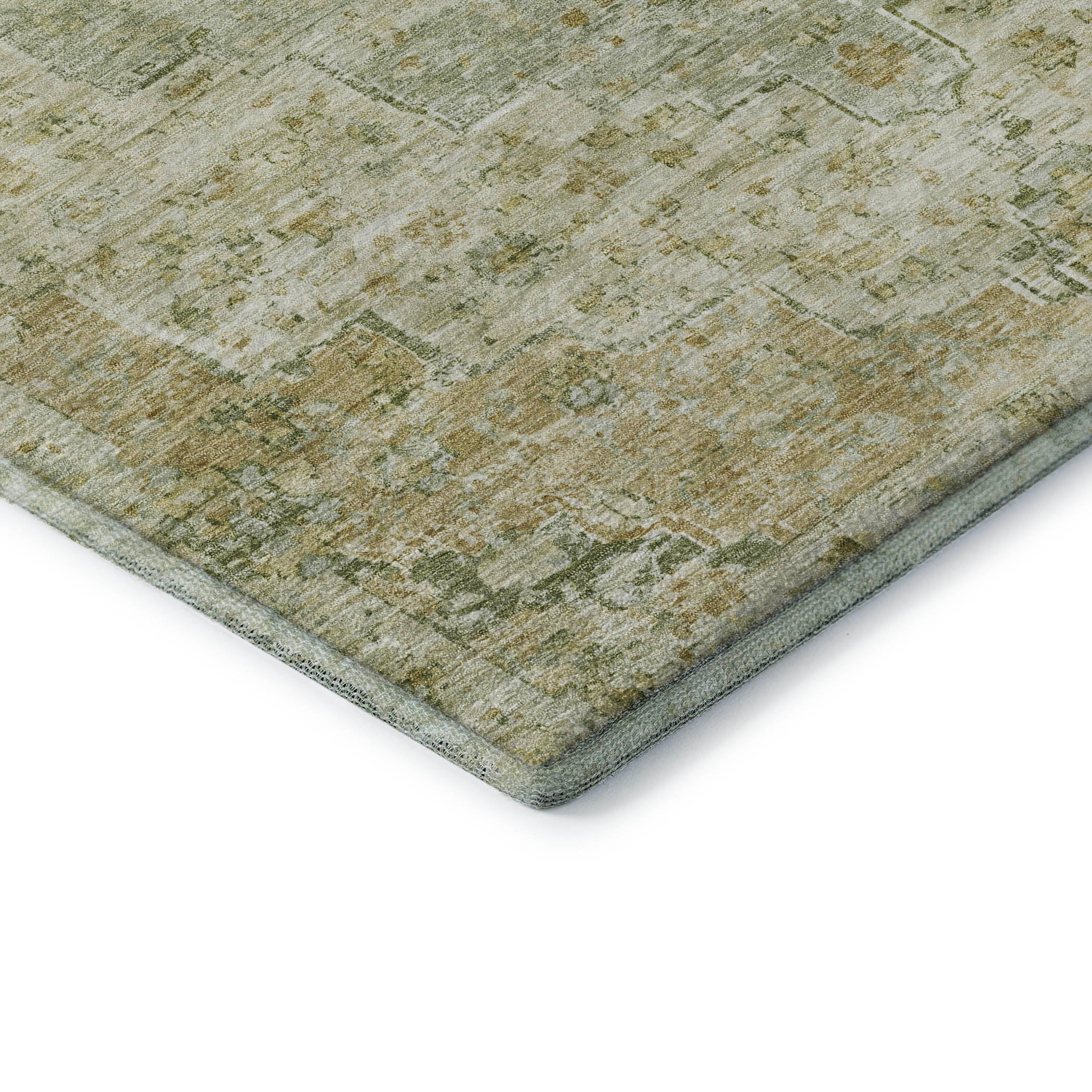 Havana Machine Washable Traditional Sage Green Rug 1'8" x 2'6" #shape_Rectangle