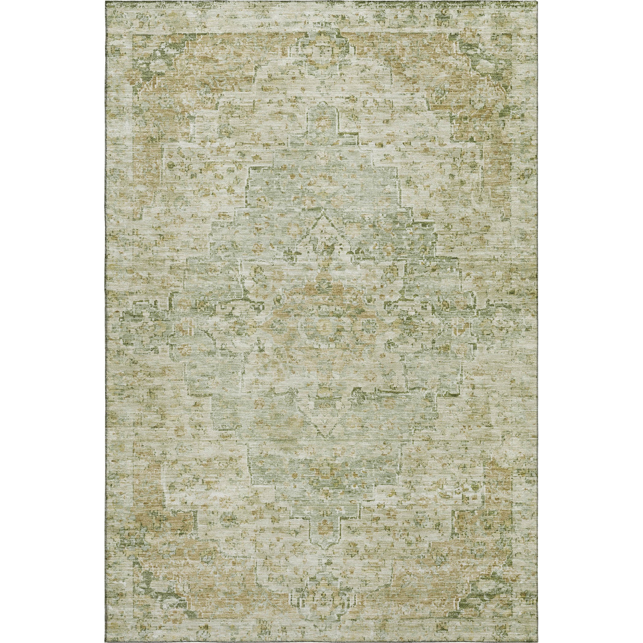 Havana Machine Washable Traditional Sage Green Rug 2'6" x 3'10" #shape_Rectangle