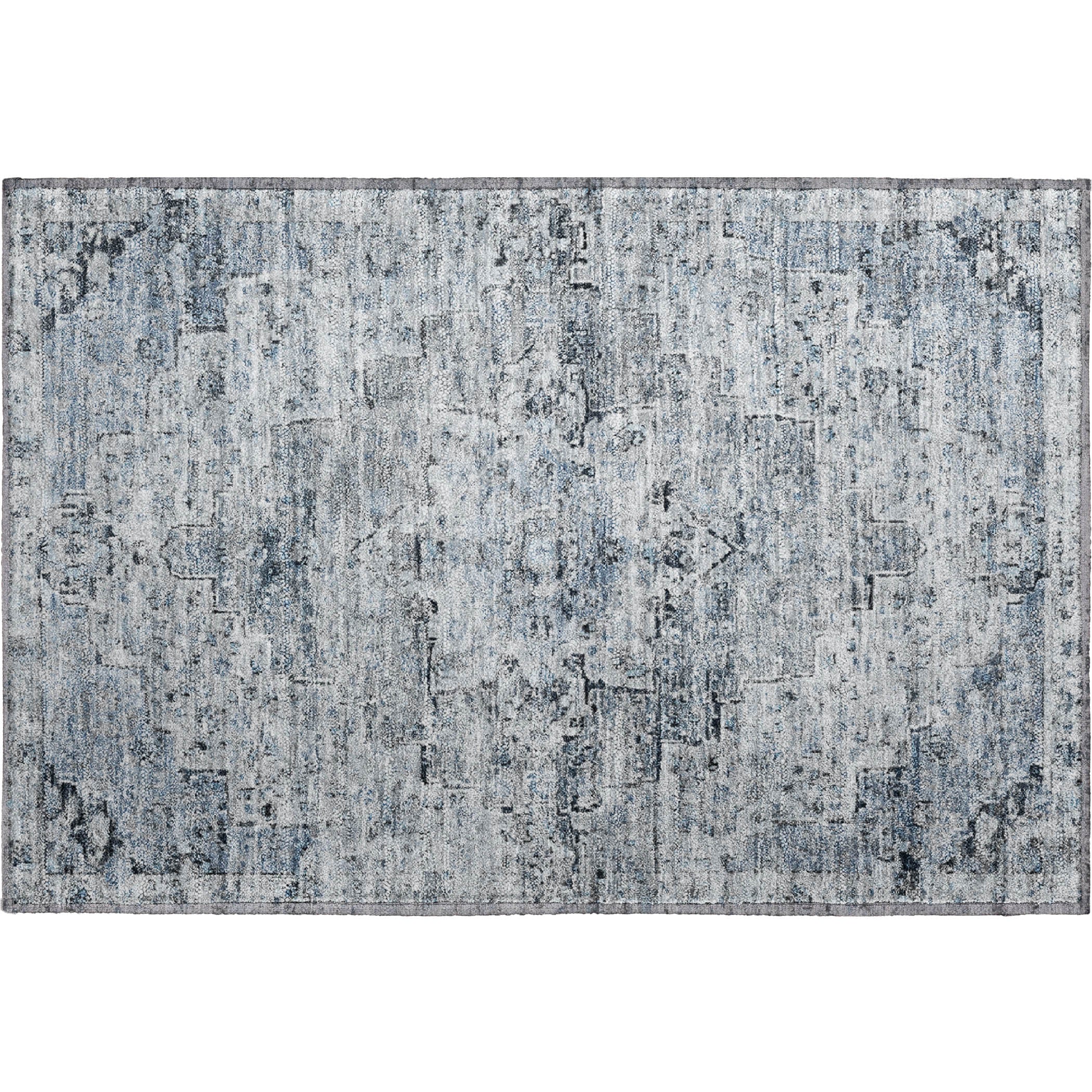 Havana Machine Washable Traditional Sky Blue Rug 1'8" x 2'6" #shape_Rectangle