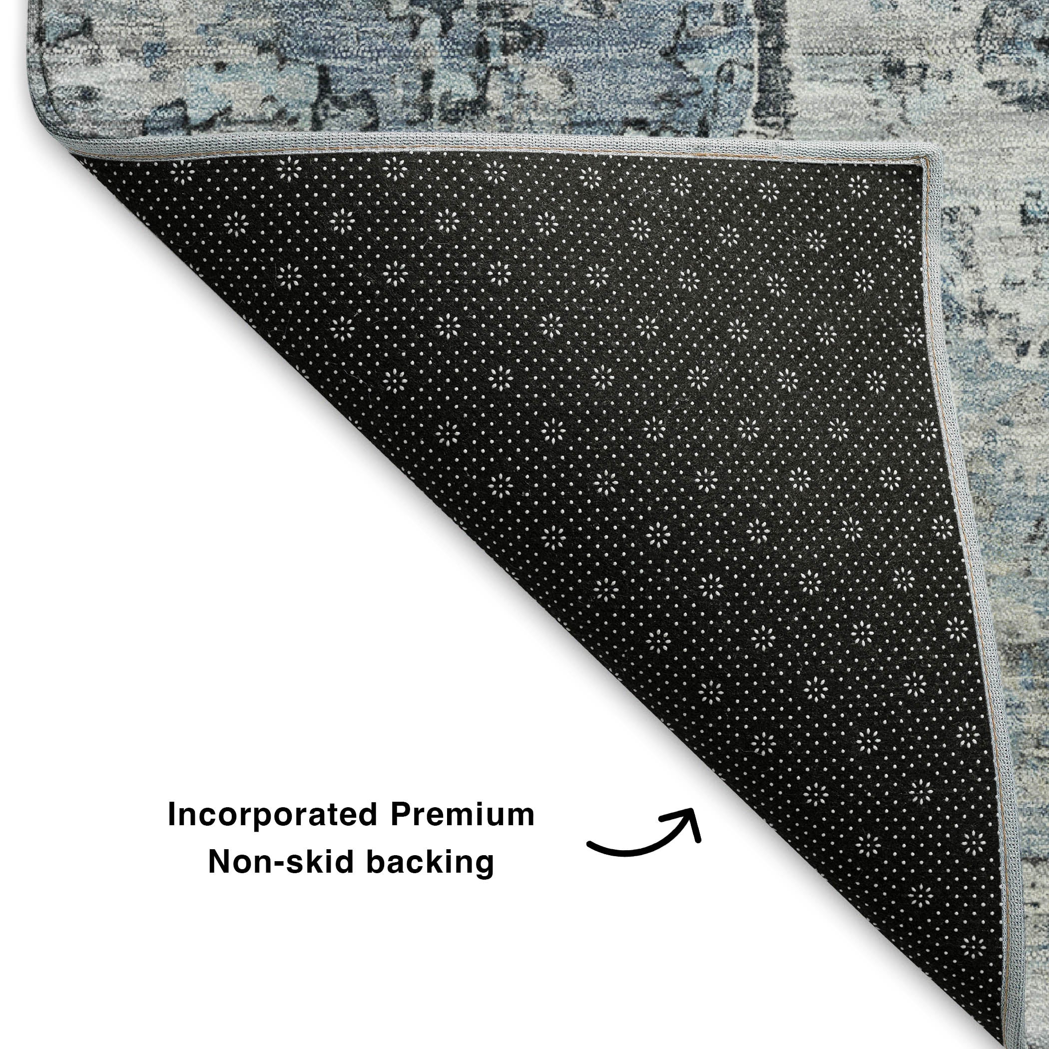Havana Machine Washable Traditional Sky Blue Rug 1'8" x 2'6" #shape_Rectangle