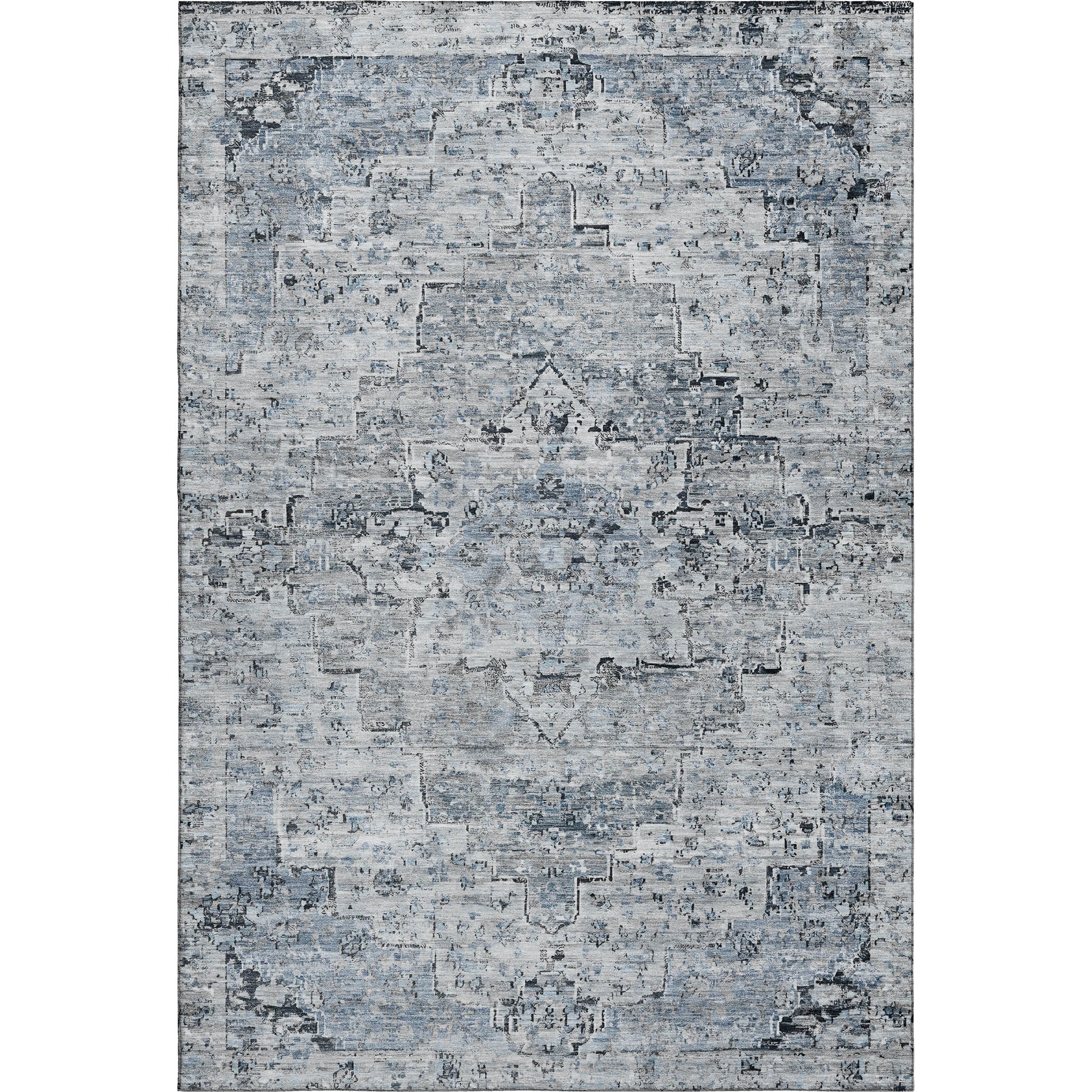 Havana Machine Washable Traditional Sky Blue Rug 2'6" x 3'10" #shape_Rectangle