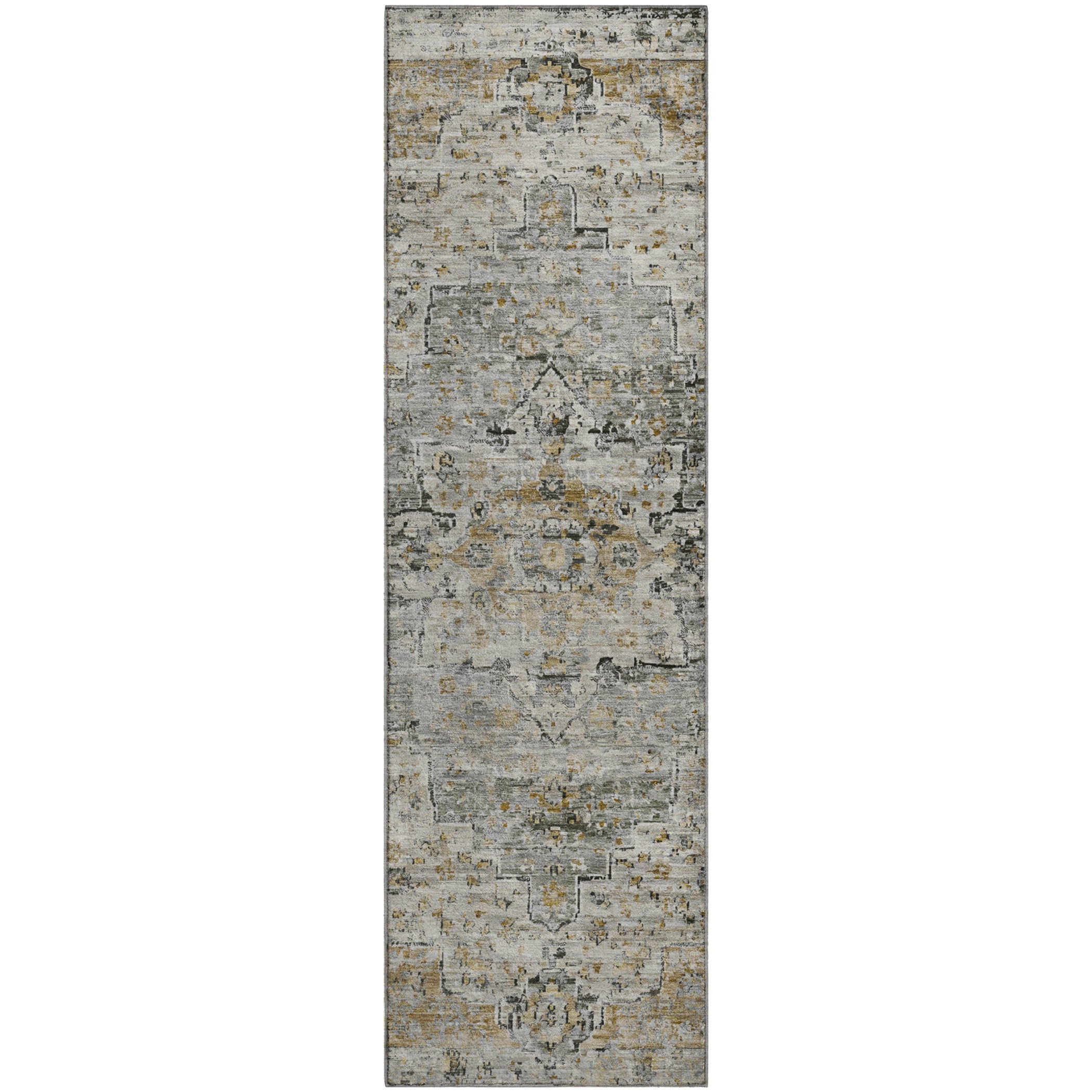 Havana Machine Washable Traditional Taupe Brown Rug 2'3" x 7'6" #shape_Runner