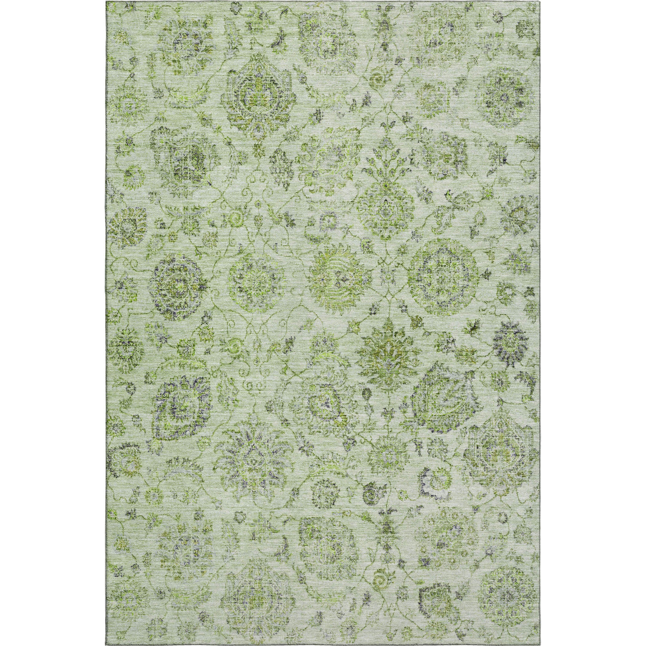 Oslo Machine Washable Transitional Aloe Green Rug 2'6" x 3'10" #shape_Rectangle