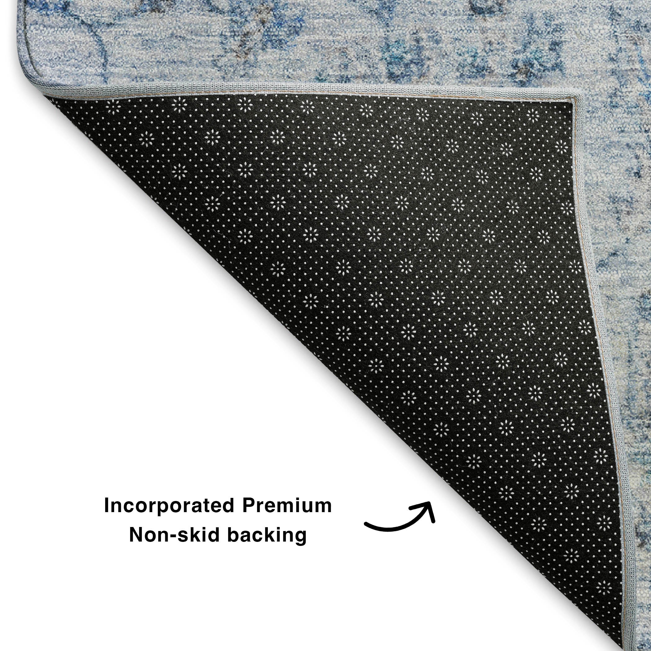 Oslo Machine Washable Transitional Blue Rug 1'8" x 2'6" #shape_Rectangle