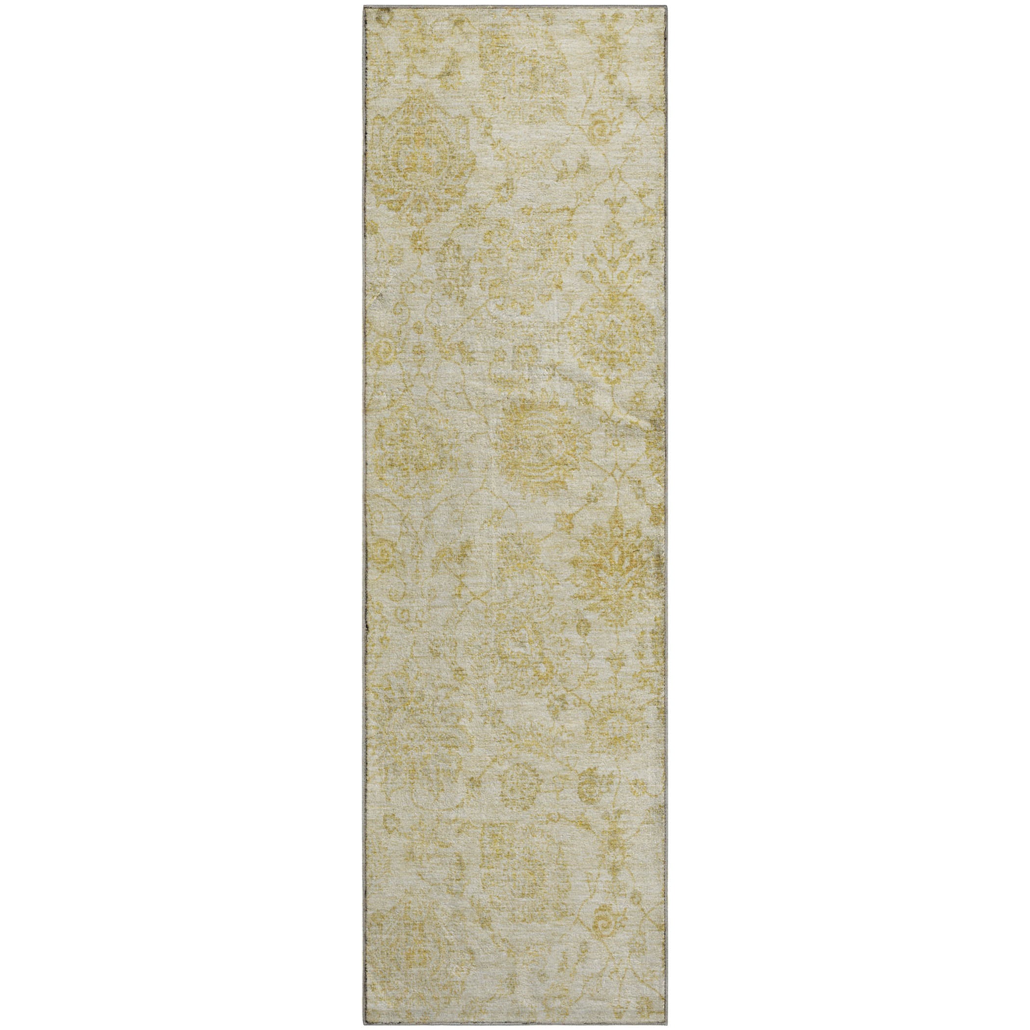 Oslo Machine Washable Transitional Gold Rug 2'3" x 7'6" #shape_Runner