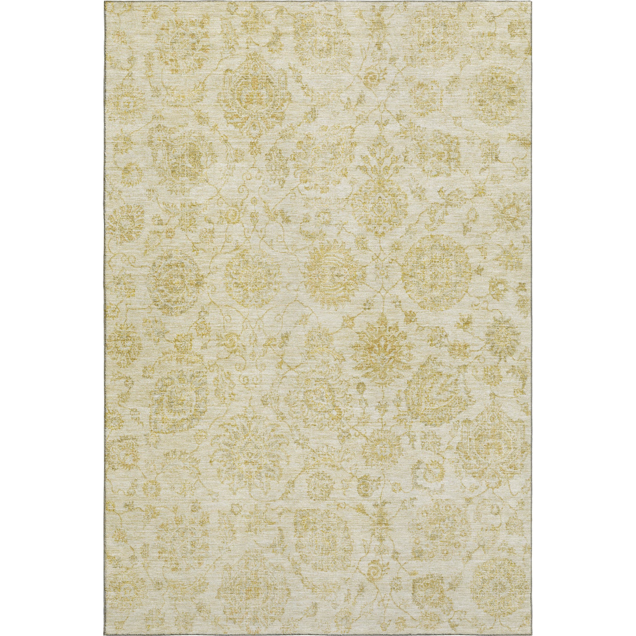 Oslo Machine Washable Transitional Gold Rug 2'6" x 3'10" #shape_Rectangle