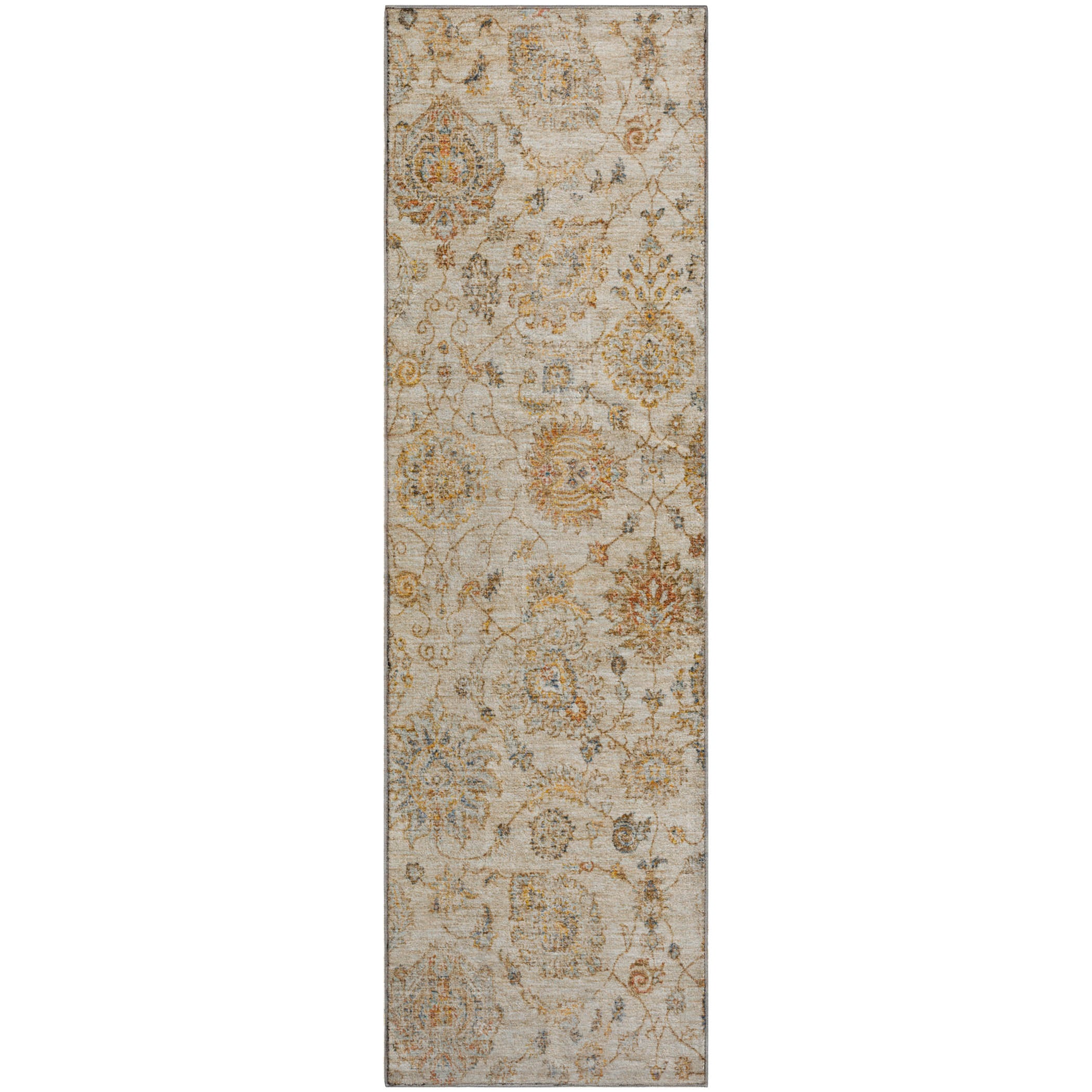 Oslo Machine Washable Transitional Linen Ivory Rug 2'3" x 7'6" #shape_Runner