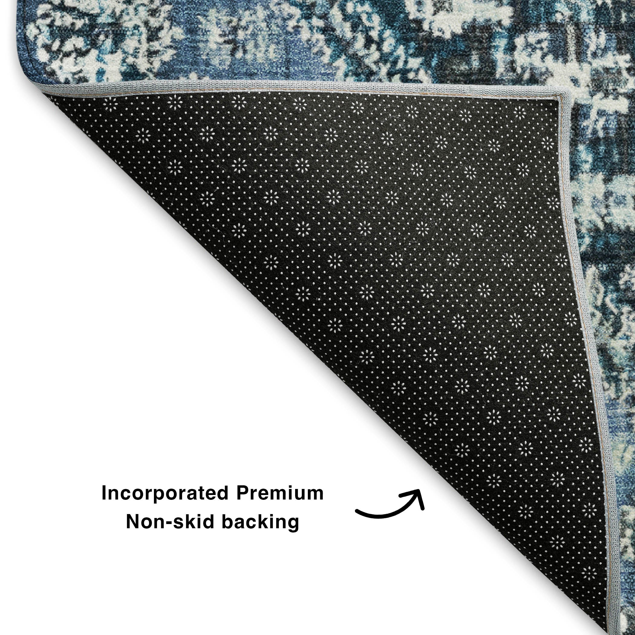 Chiang Mai Machine Washable Transitional Blue Rug 1'8" x 2'6" #shape_Rectangle