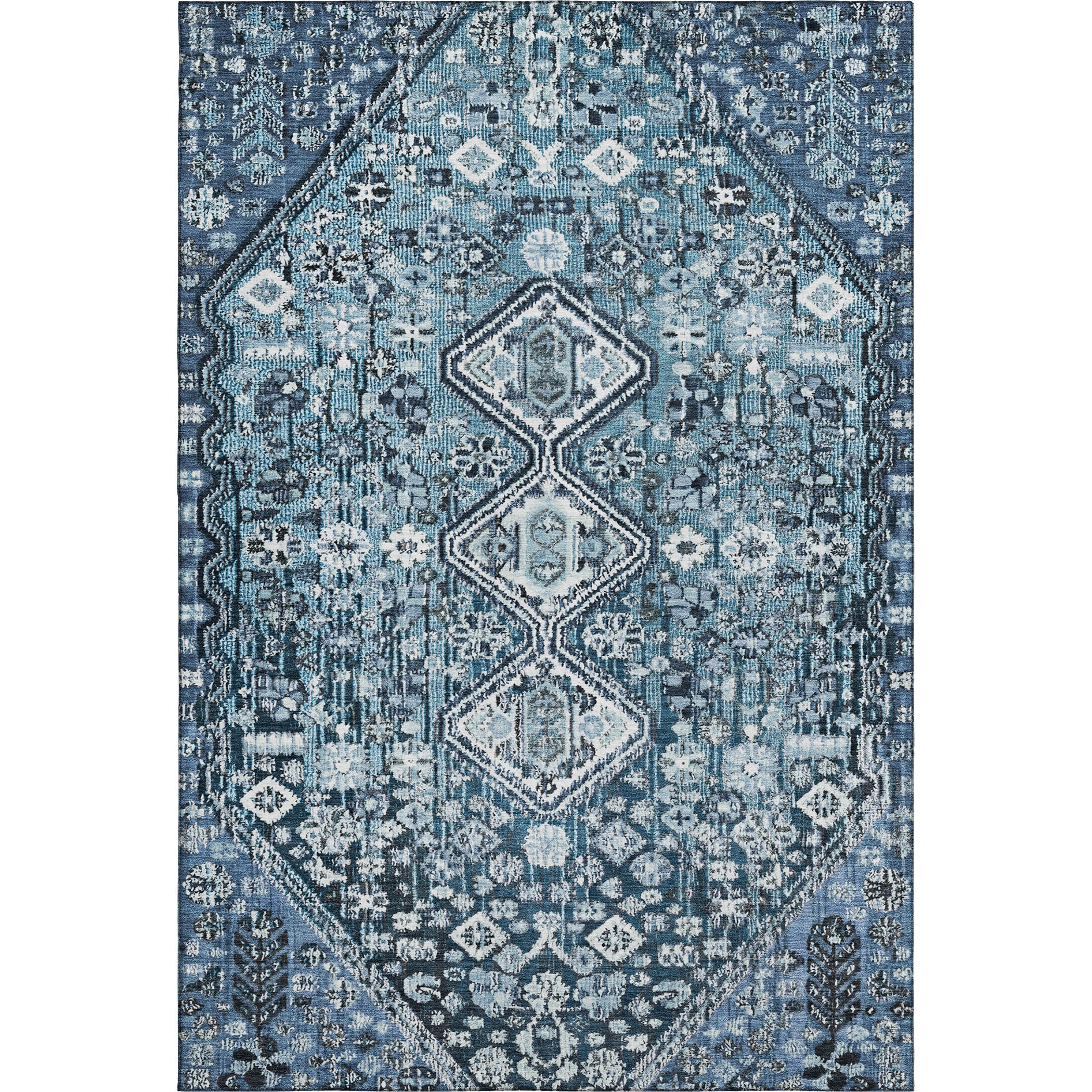Chiang Mai Machine Washable Transitional Blue Rug 2'6" x 3'10" #shape_Rectangle