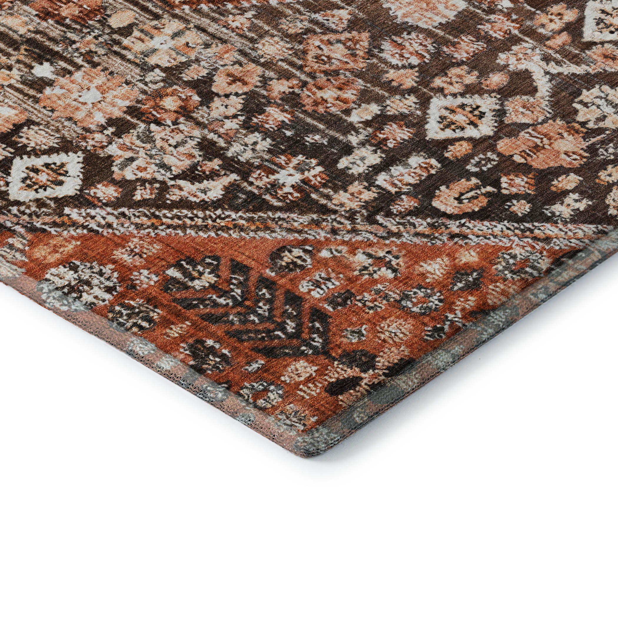Chiang Mai Machine Washable Transitional Fudge Brown Rug 1'8" x 2'6" #shape_Rectangle