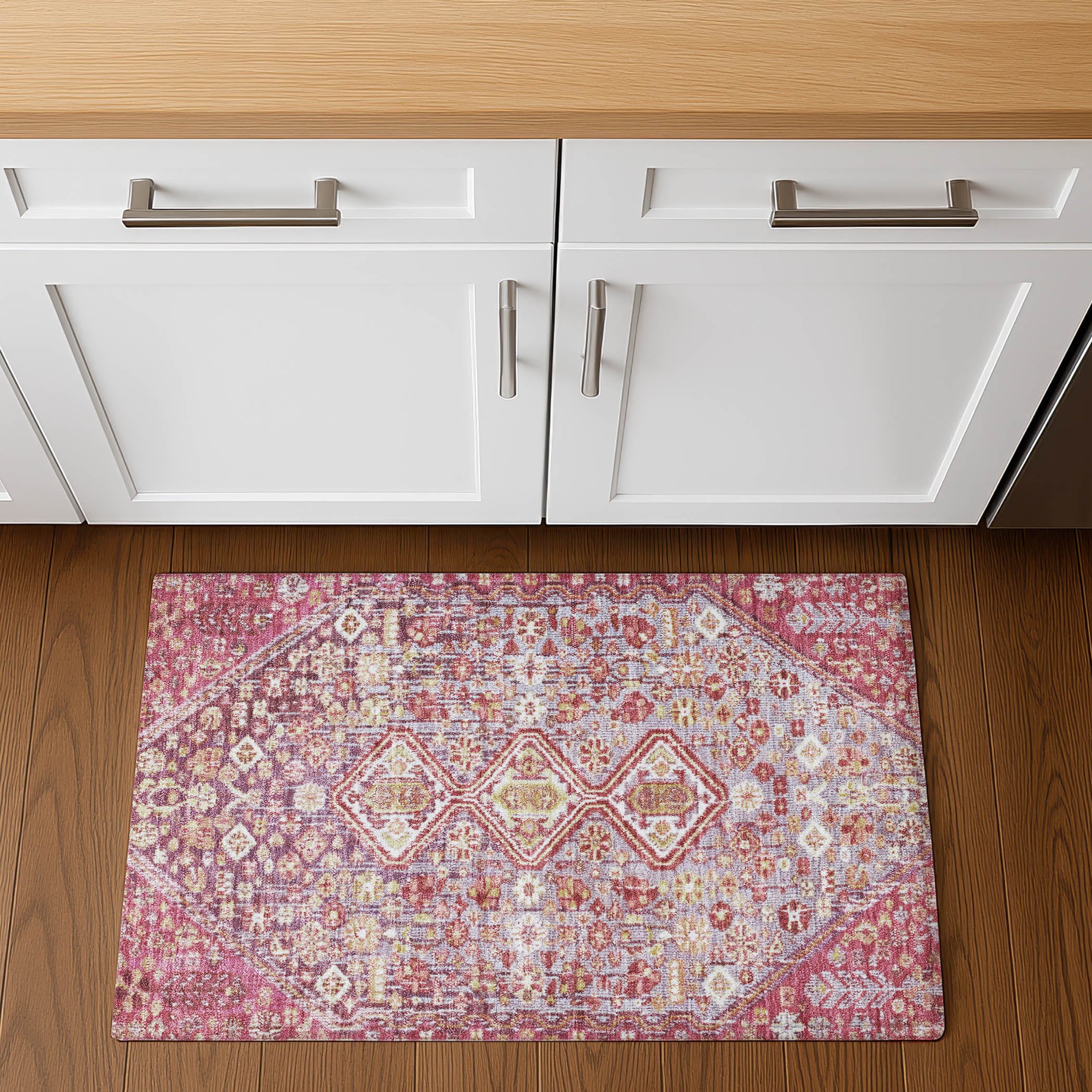 Chiang Mai Machine Washable Transitional Merlot Red Rug 1'8" x 2'6" #shape_Rectangle