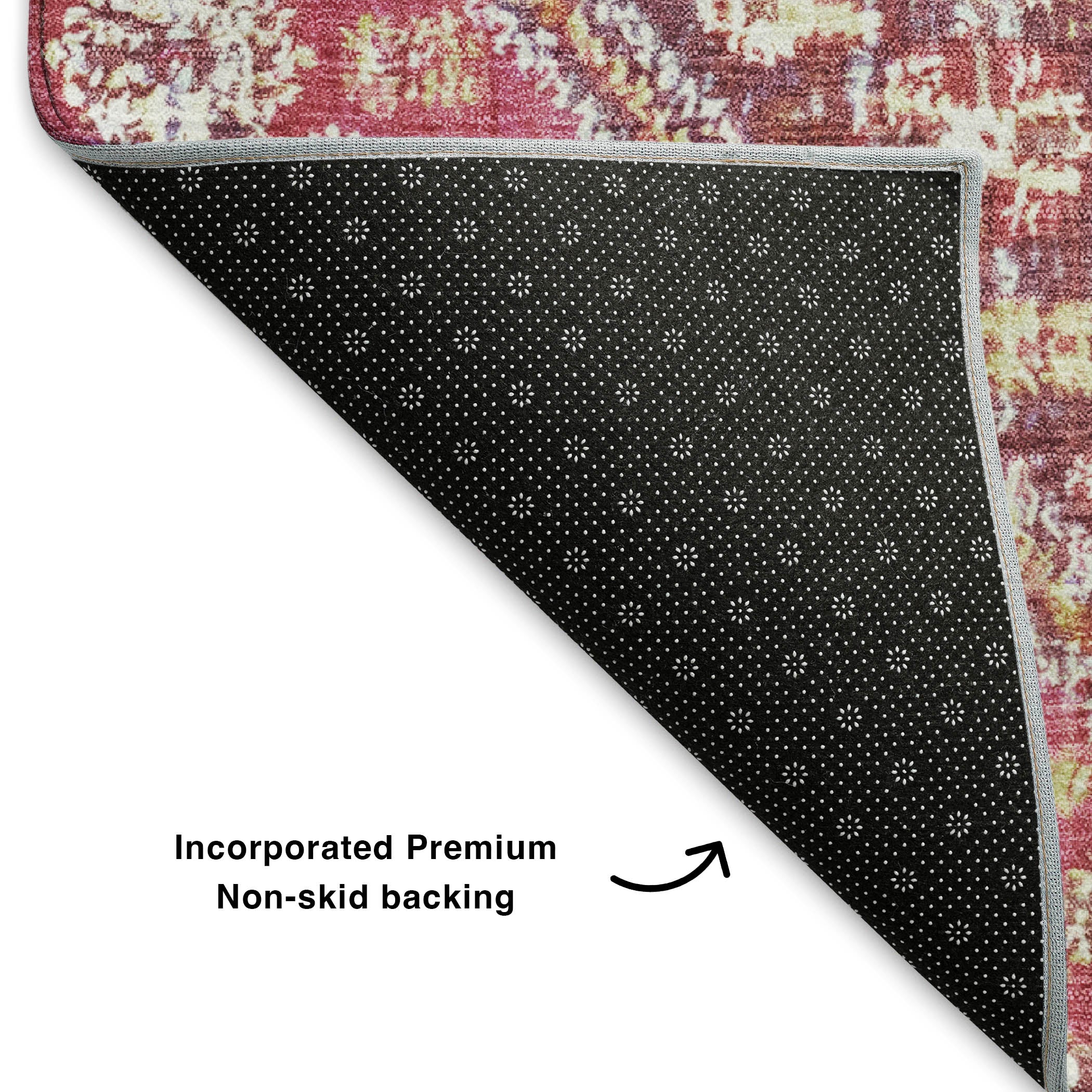 Chiang Mai Machine Washable Transitional Merlot Red Rug 1'8" x 2'6" #shape_Rectangle