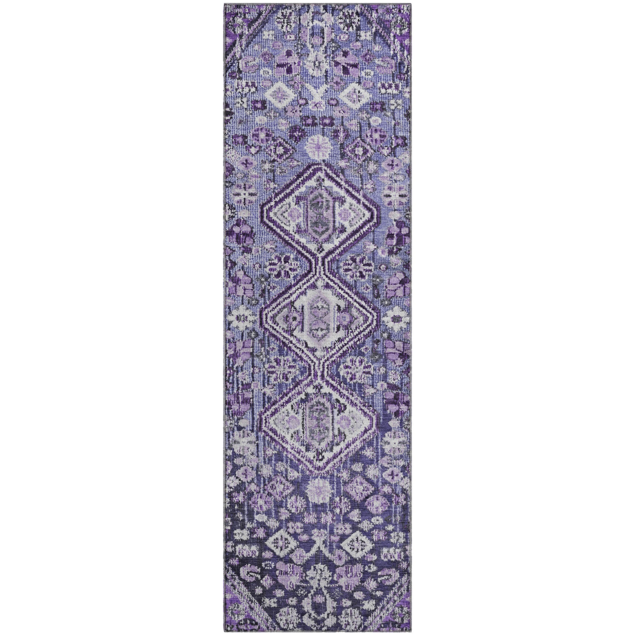 Chiang Mai Machine Washable Transitional Purple Rug 2'3" x 7'6" #shape_Runner