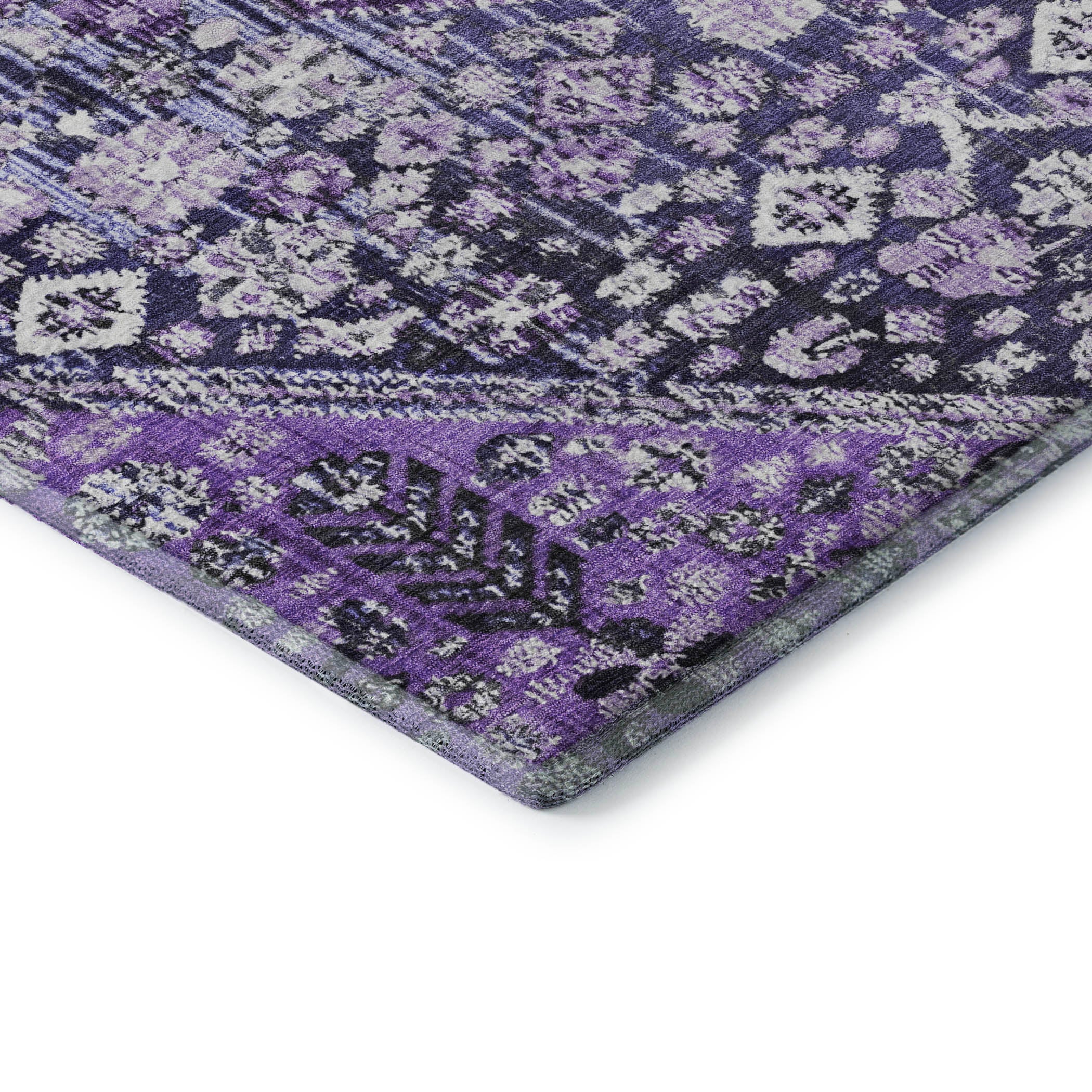 Chiang Mai Machine Washable Transitional Purple Rug 1'8" x 2'6" #shape_Rectangle