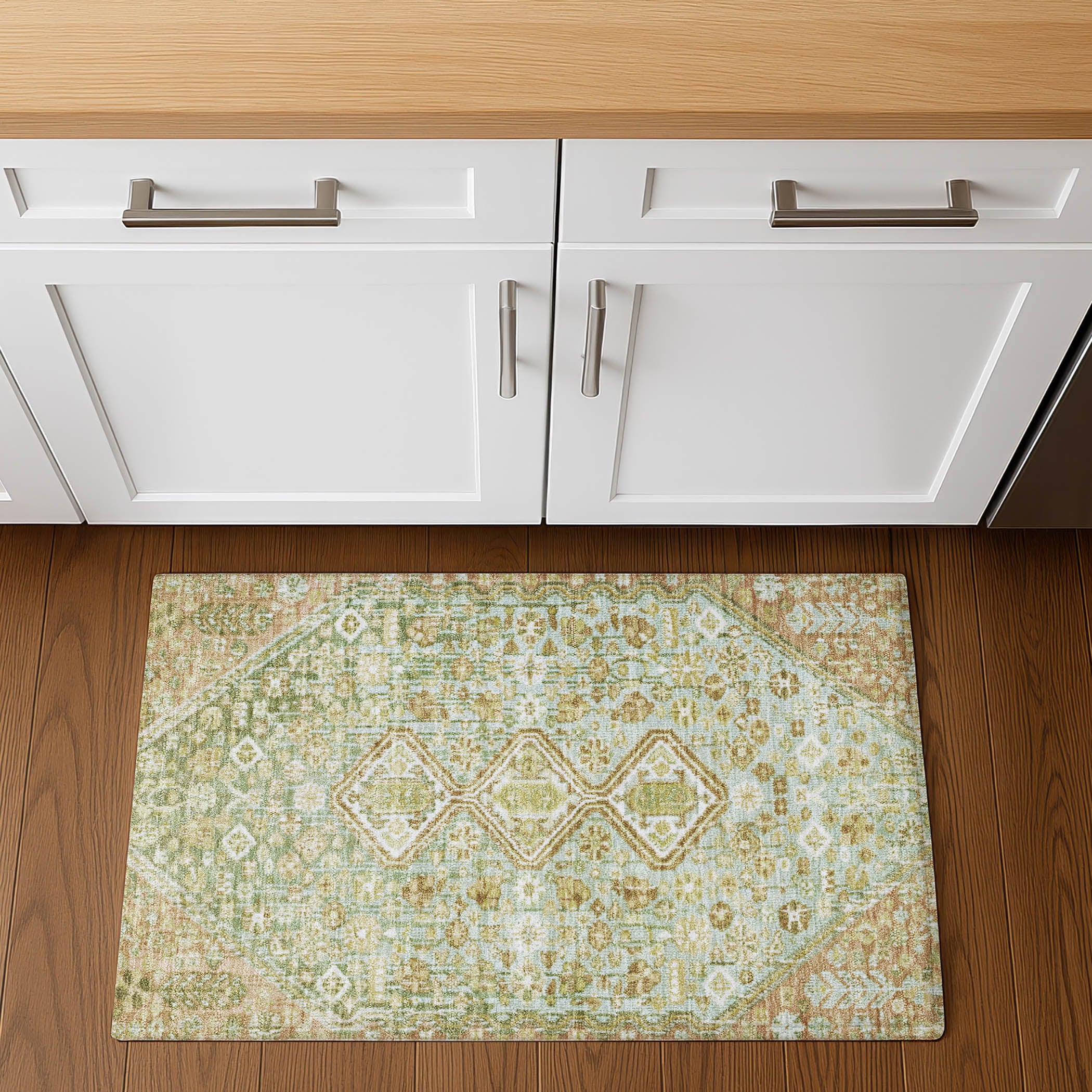 Chiang Mai Machine Washable Transitional Sage Green Rug 1'8" x 2'6" #shape_Rectangle