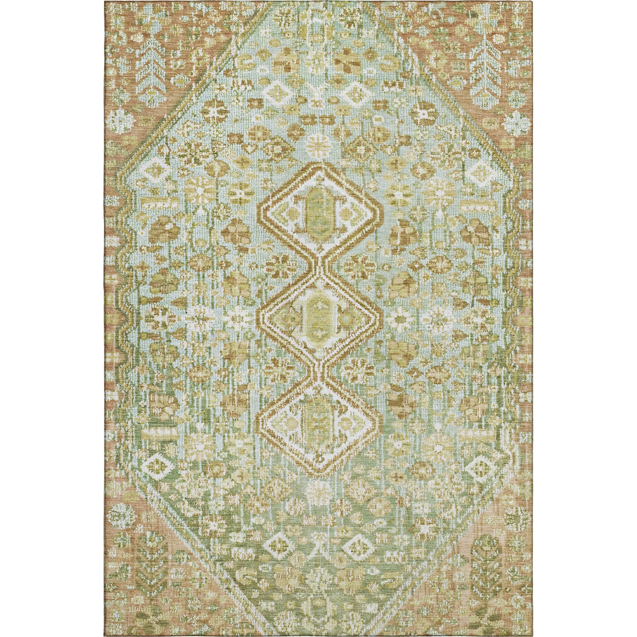 Chiang Mai Machine Washable Transitional Sage Green Rug 2'6" x 3'10" #shape_Rectangle