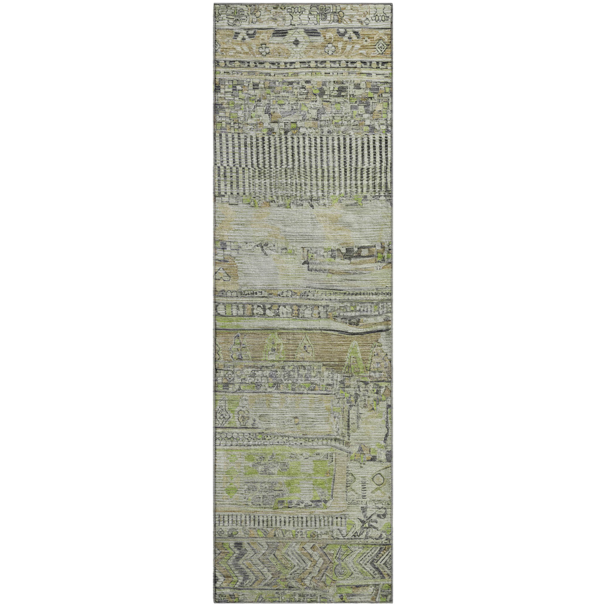 Jaipur Machine Washable Transitional Beige Brown Rug 2'3" x 7'6" #shape_Runner