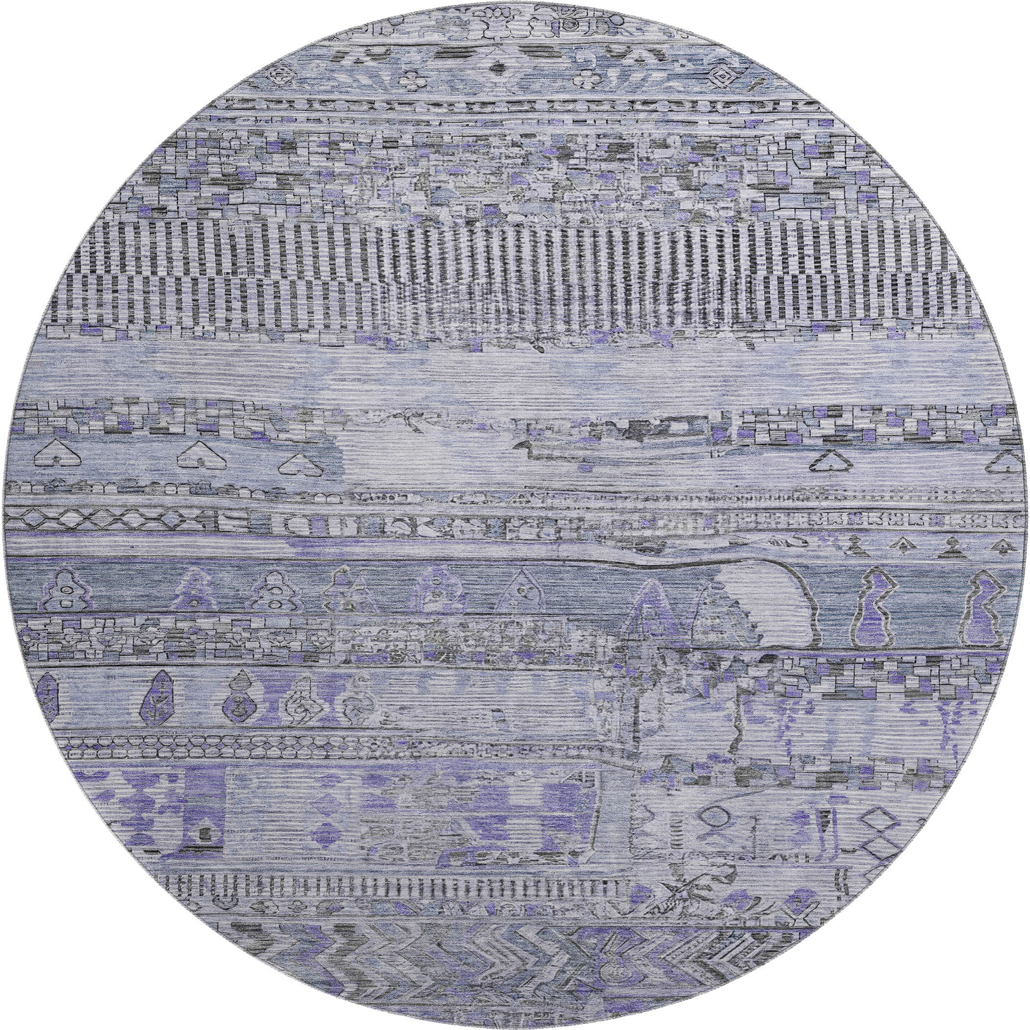 Jaipur Machine Washable Transitional Blue Rug 8' x 8' #shape_Round