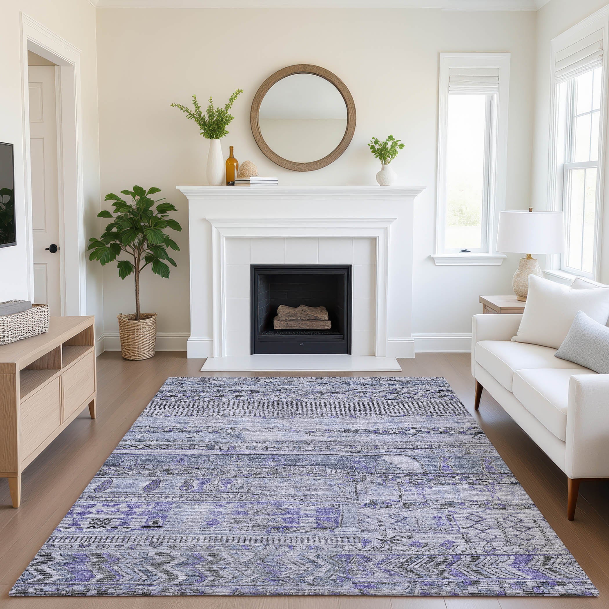 Jaipur Machine Washable Transitional Blue Rug 2'6" x 3'10" #shape_Rectangle